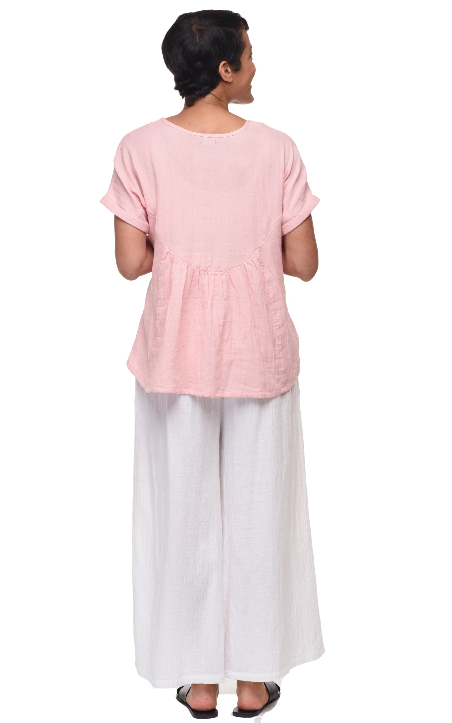 VCG115 Palazzo Pant in White