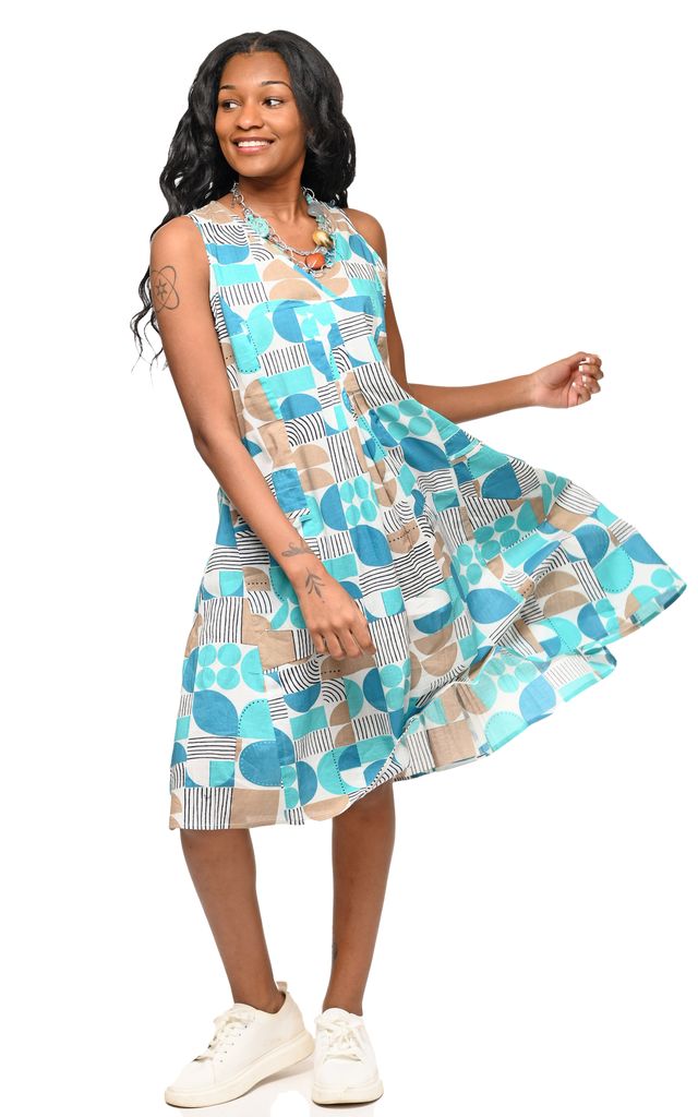 FINAL SALE CV656 Poppie Dress in Geo Candy**