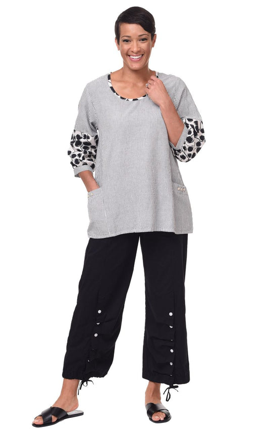 FINAL SALE CV1180 Sonya Top in Ticking*