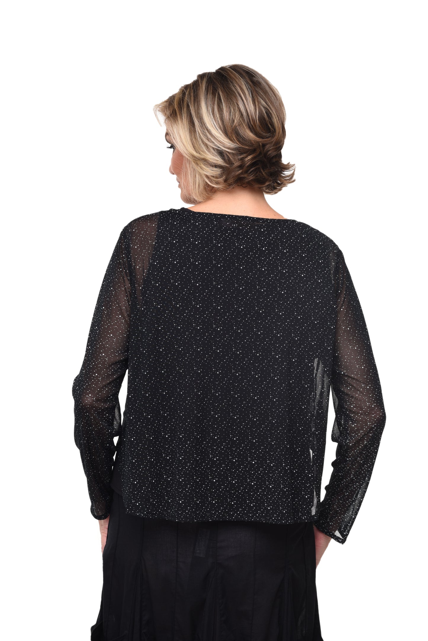 FINAL SALE M601 Arabella Topper in Black/White Mesh*