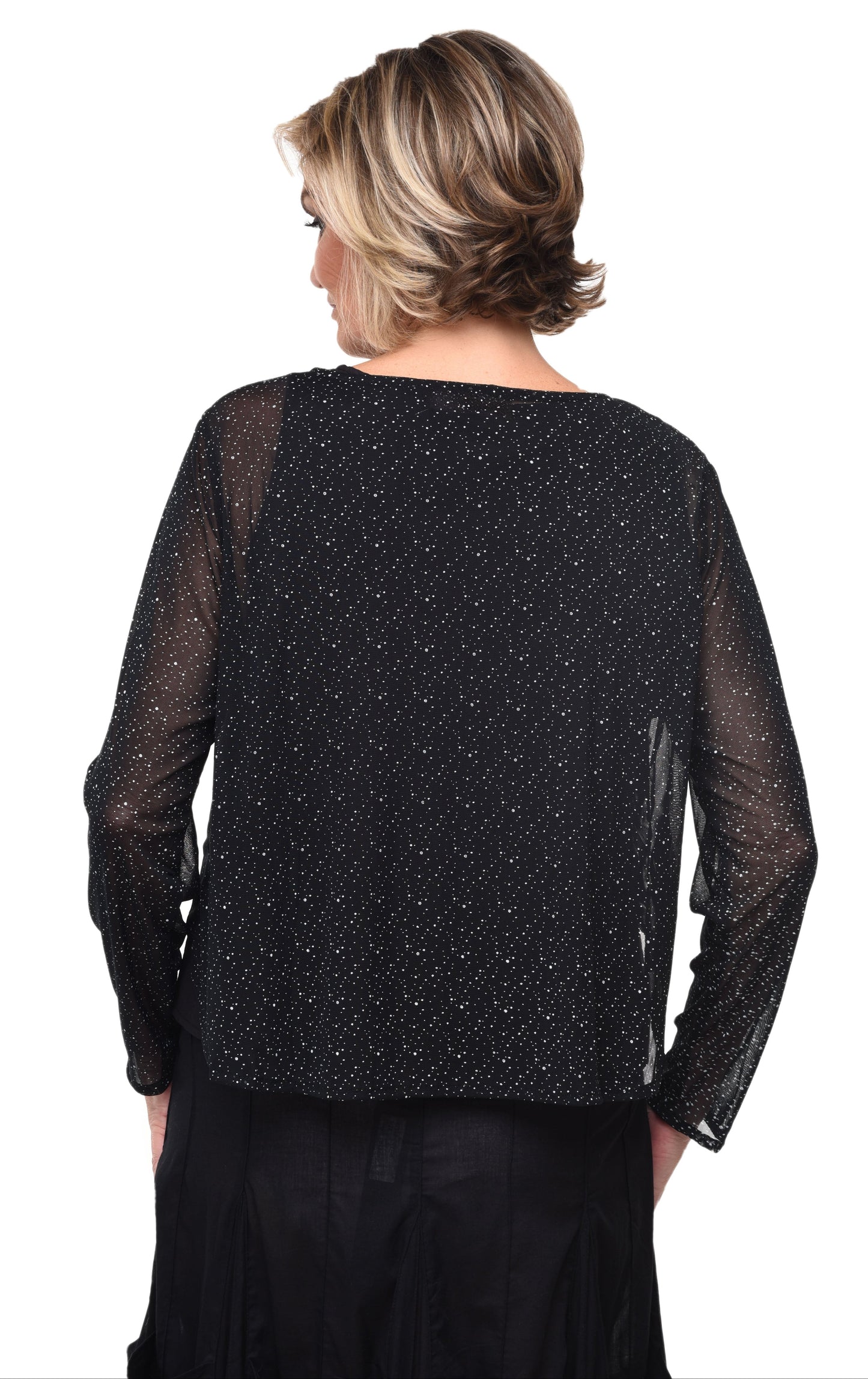 FINAL SALE M601 Arabella Pullover in Black/White Mesh*
