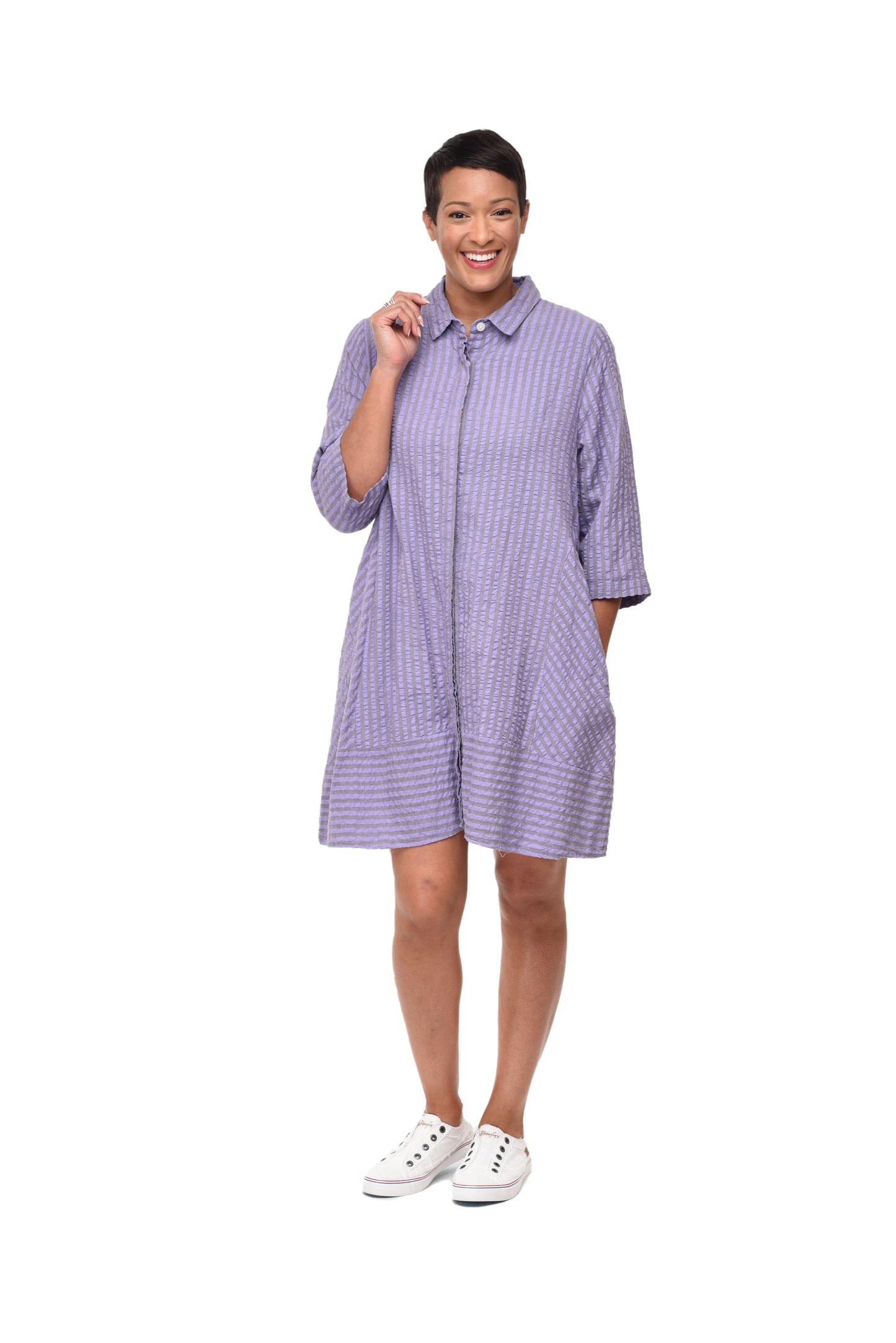 FINAL SALE CV1021 Claudette in Sully Seersucker Stripe*