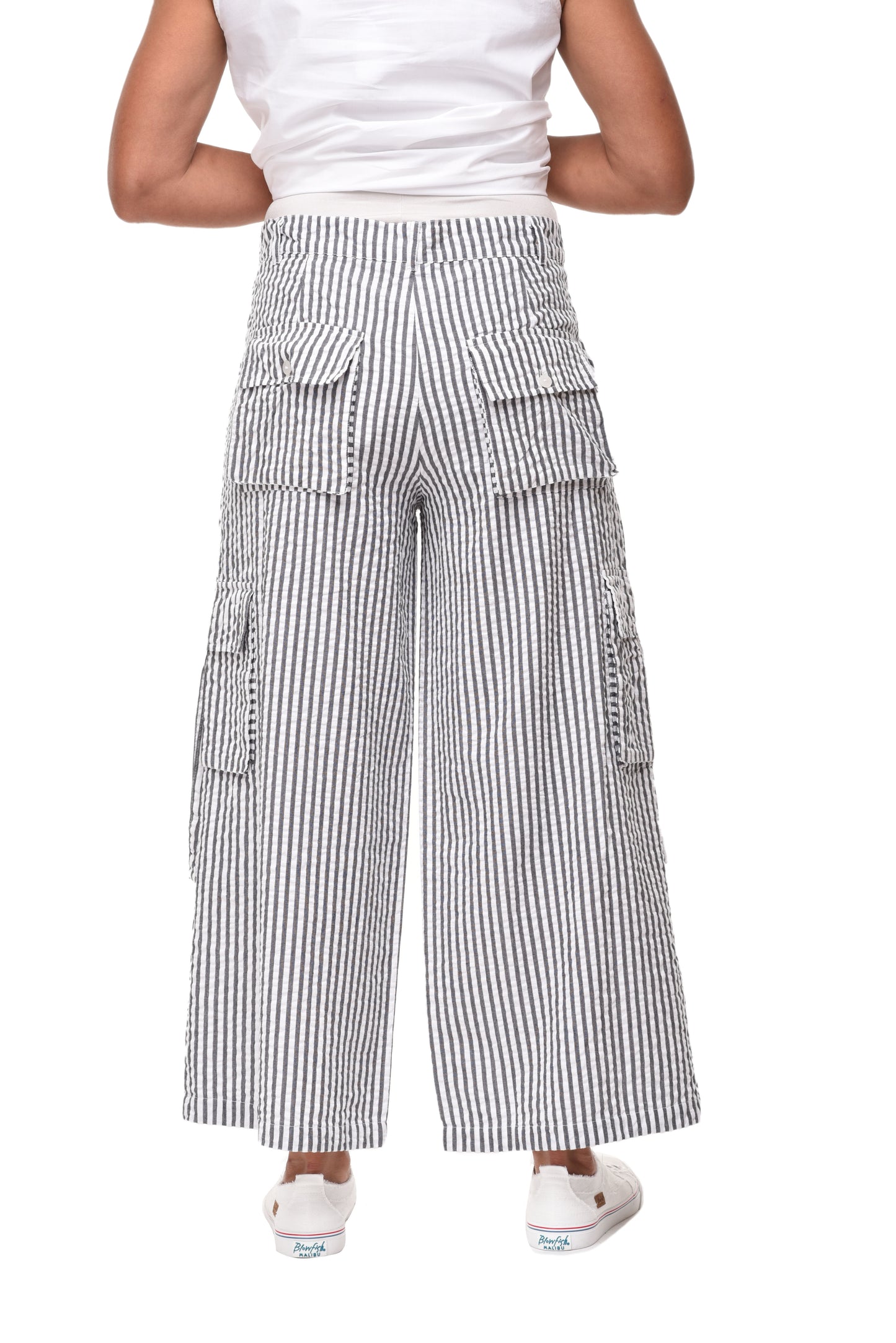 CV1086 Calista Cargo Pant in Murphy Seersucker Stripe***