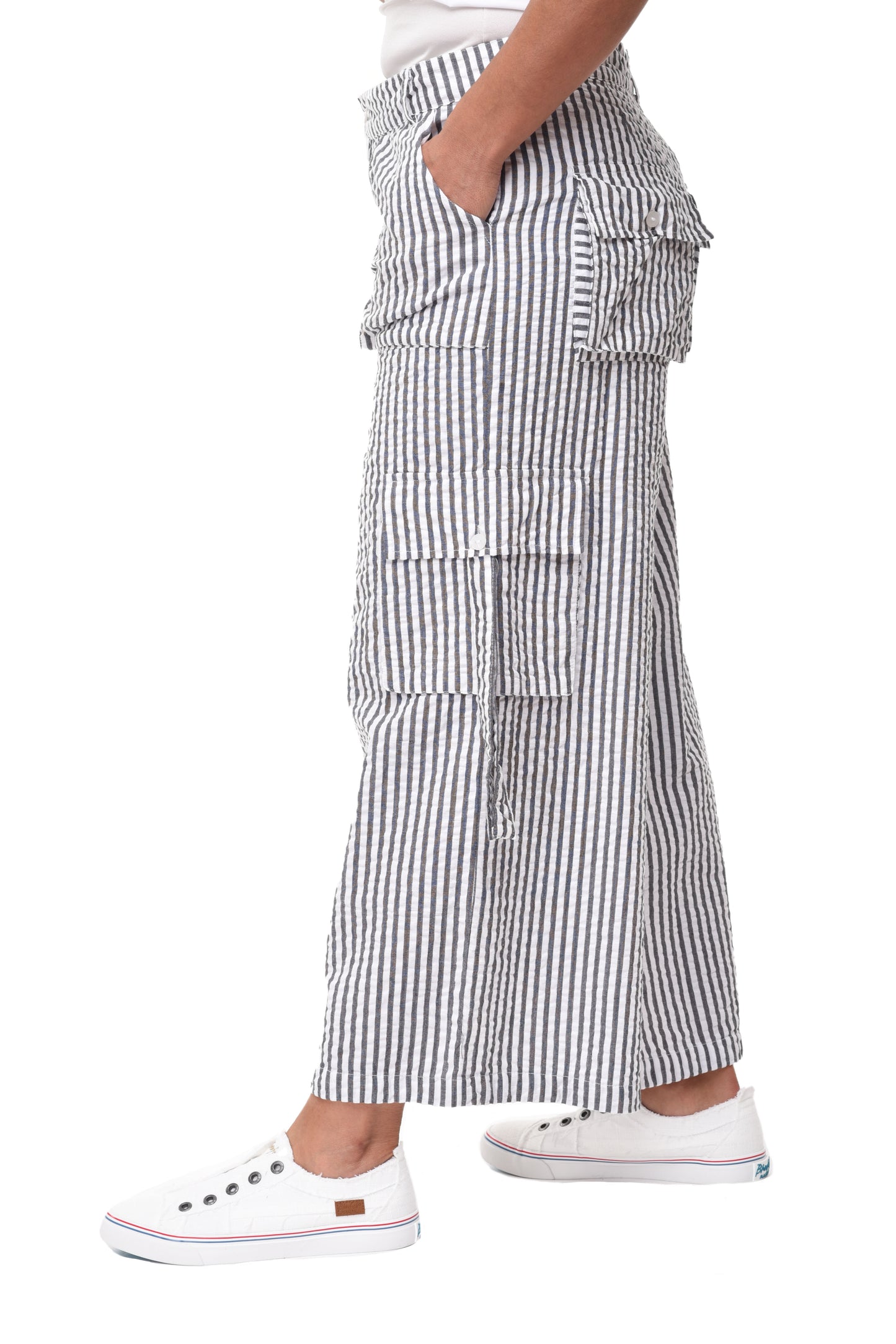 CV1086 Calista Cargo Pant in Murphy Seersucker Stripe***