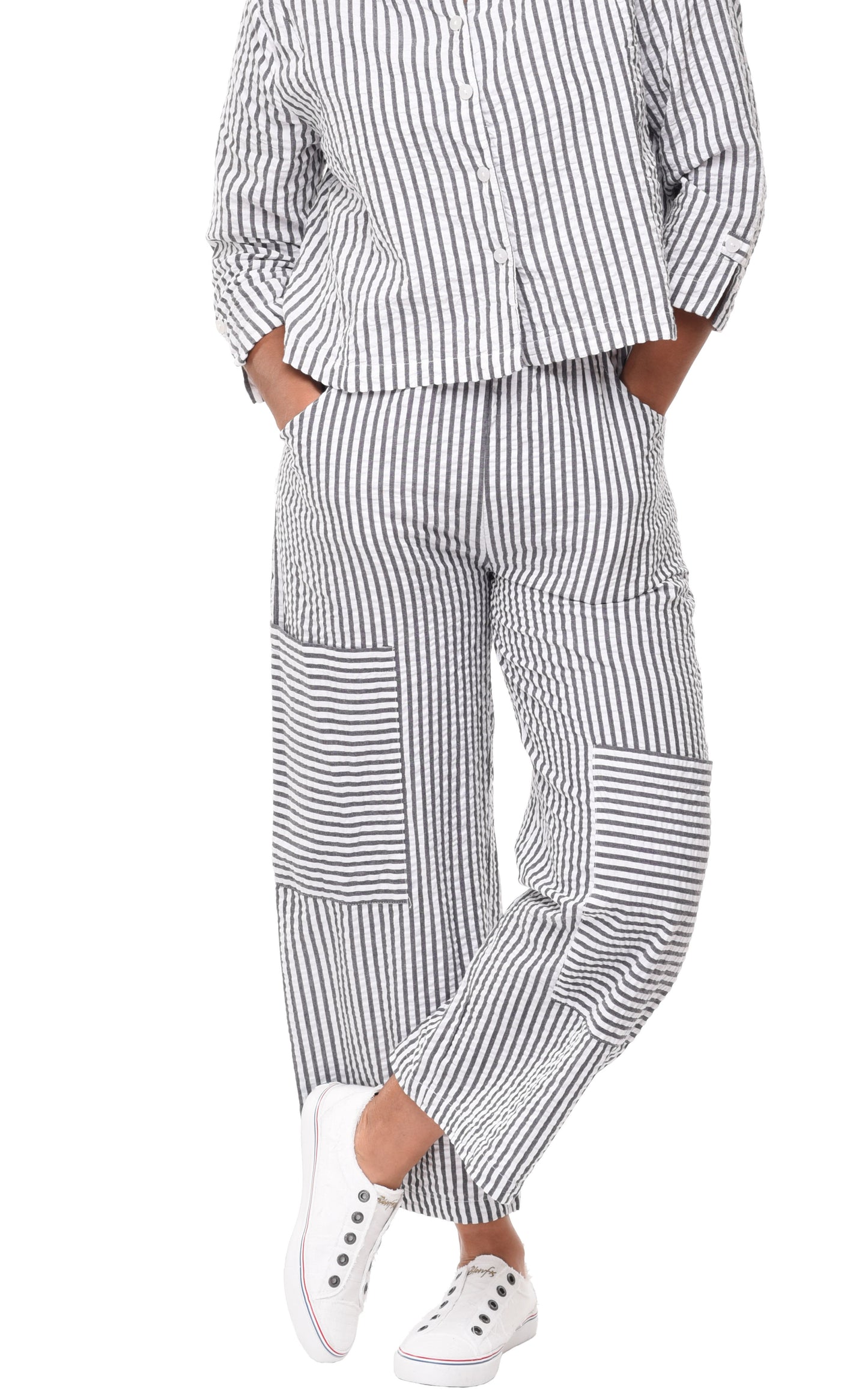 FINAL SALE CV1115 Roxanne Pant in Murphy Seersucker Stripe*