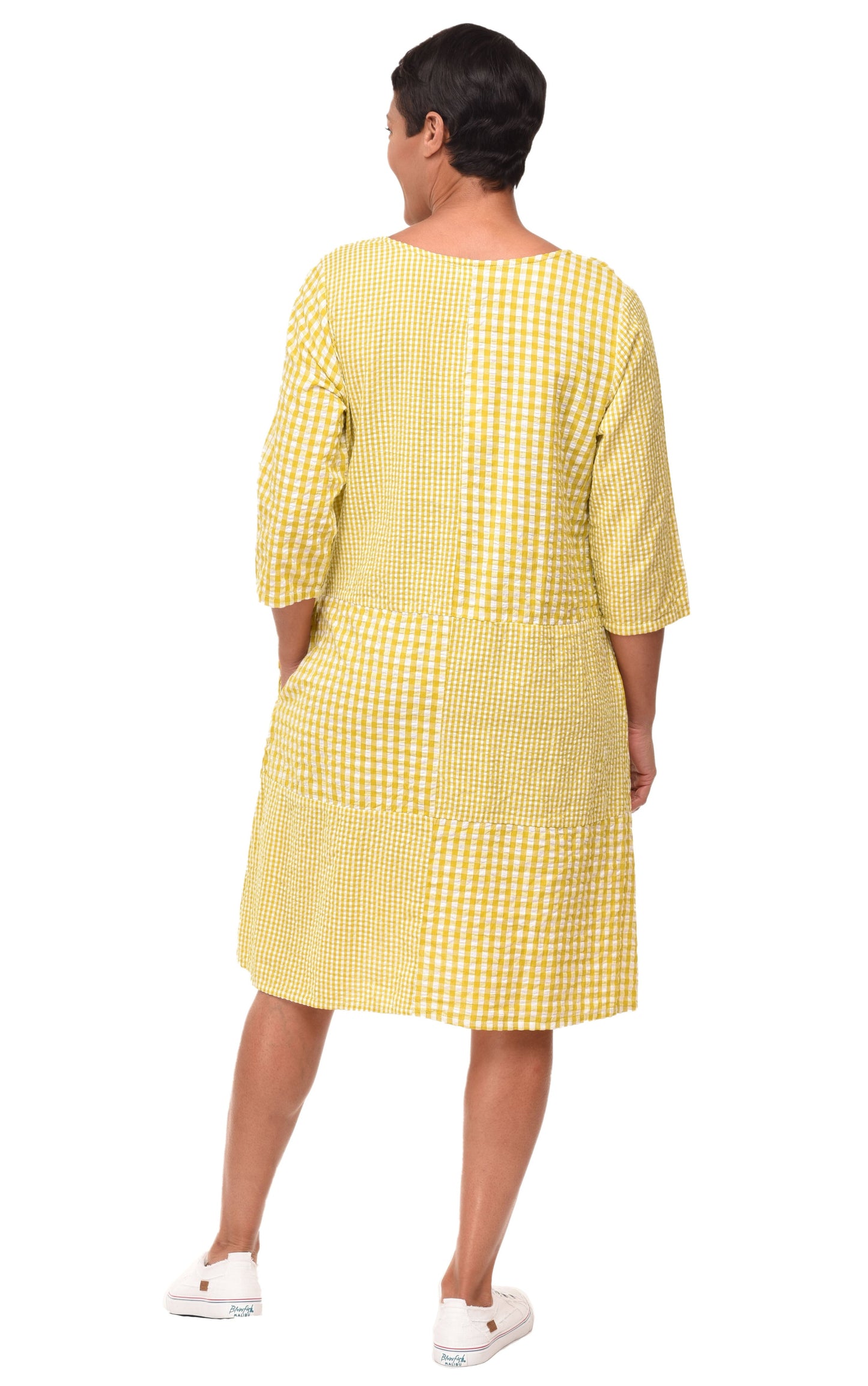 FINAL SALE CV1116 Jada Dress in Goldfish Checks*