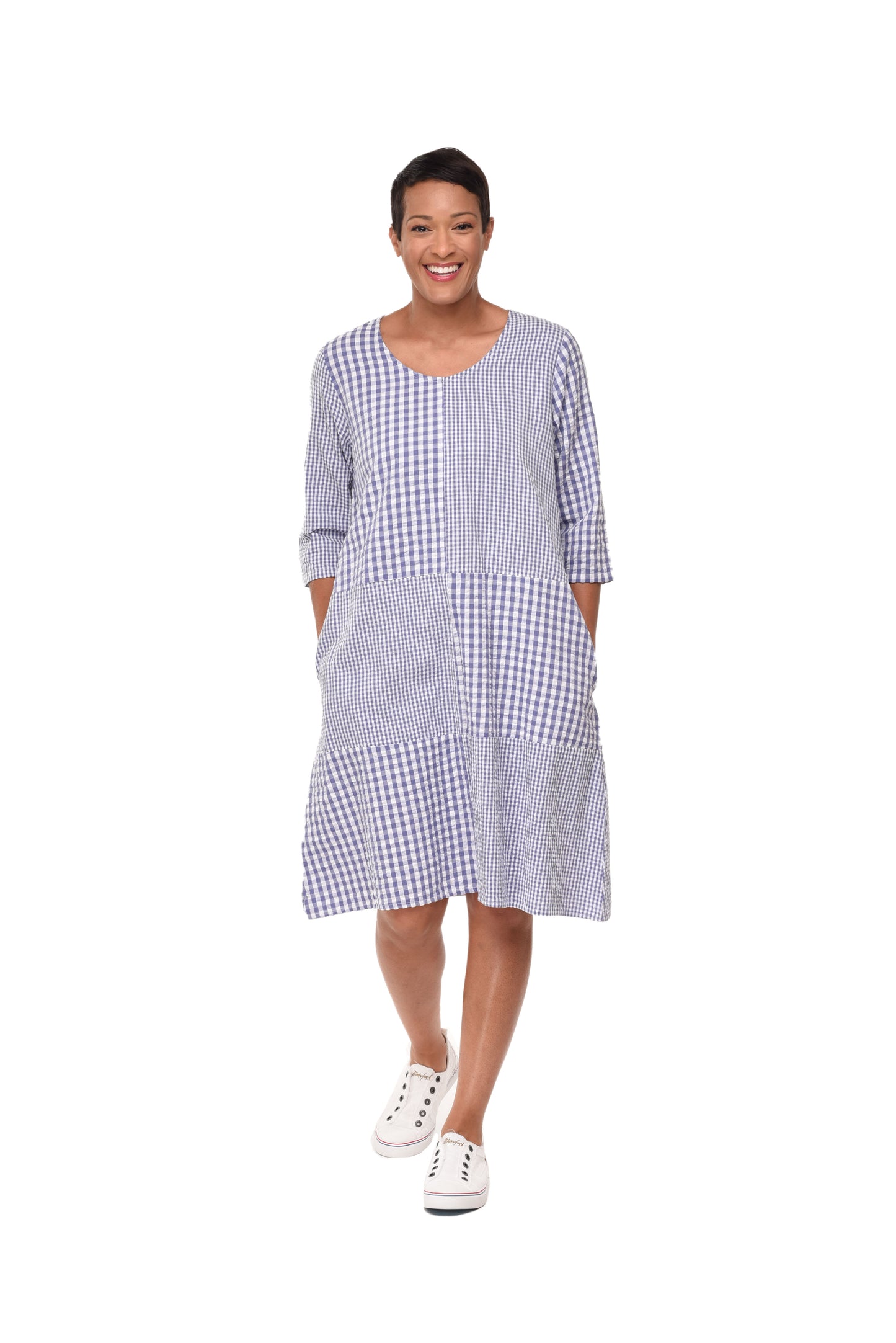 FINAL SALE CV1116 Jada Dress in Peri Checks*