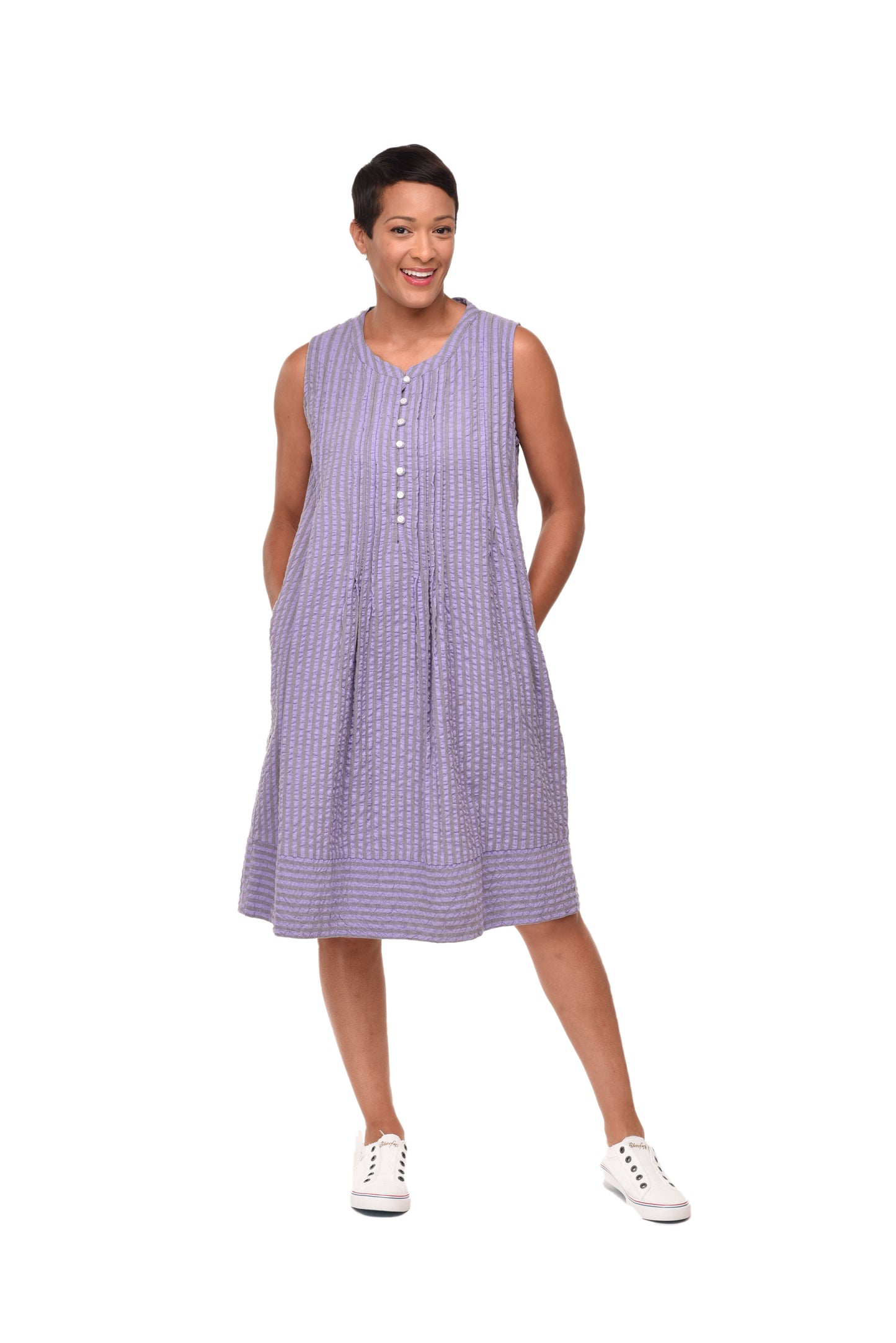 FINAL SALE CV147 Jennings Dress in Sully Seersucker Stripe*