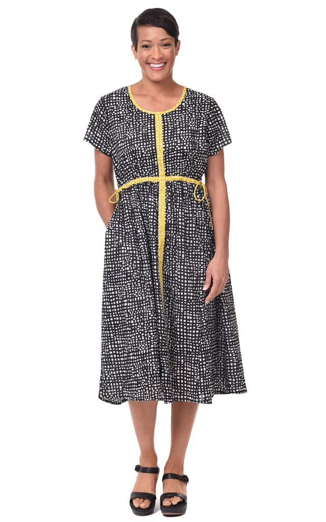 CV1167 Fulton Dress in Black Dots/Gold Dots*