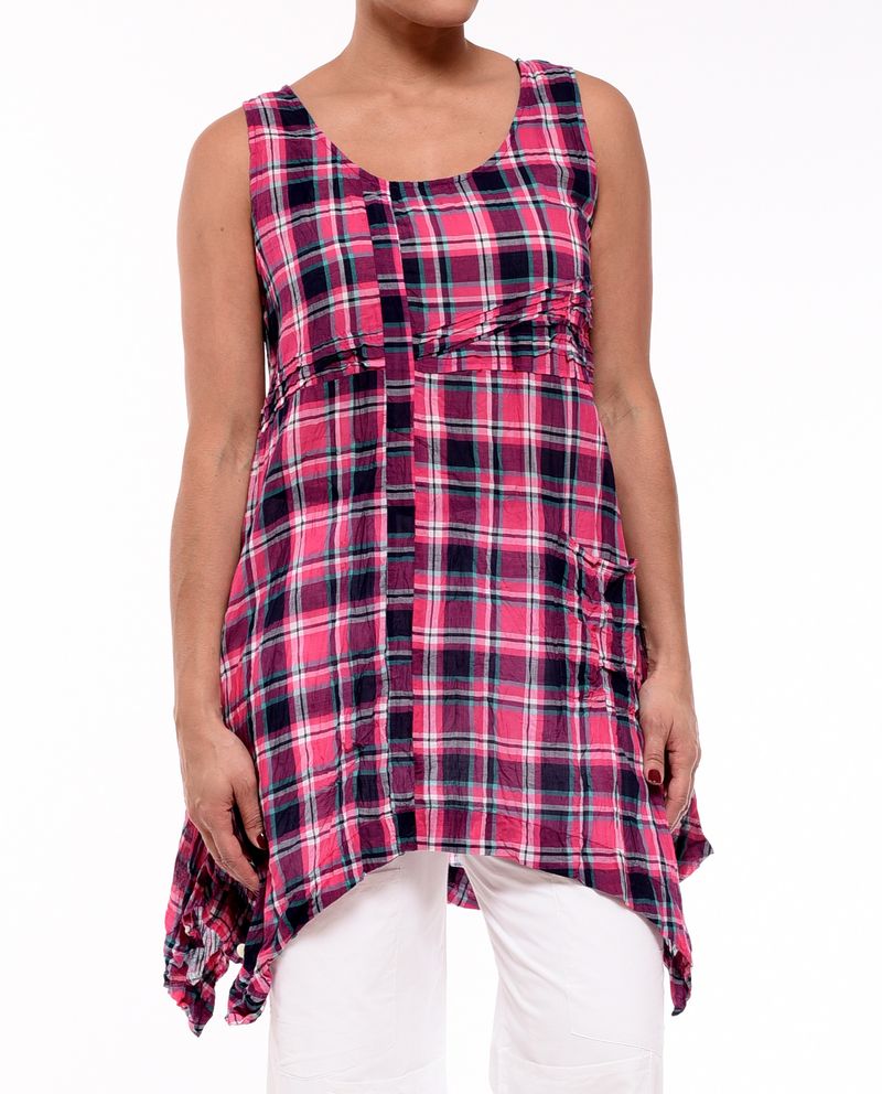 FINAL SALE CV144 Libby Tank in Azalea Plaid*