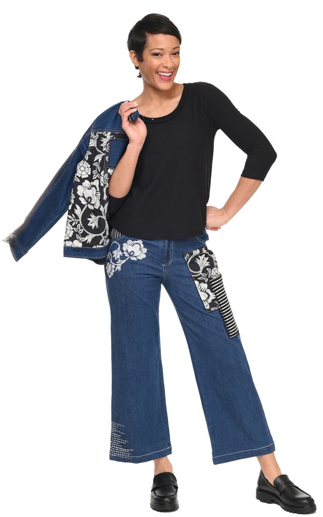 D521 Clarissa Denim Jacket with Harvest Floral*