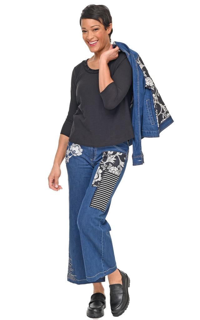 D521 Clarissa Denim Jacket with Harvest Floral*