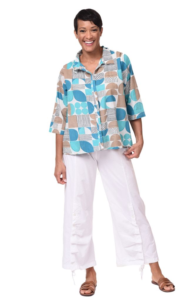 CV855 Grayson Blouse in Geo Candy