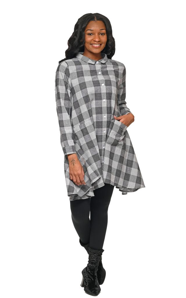 CV537 Demi Button Down Top in Lexington