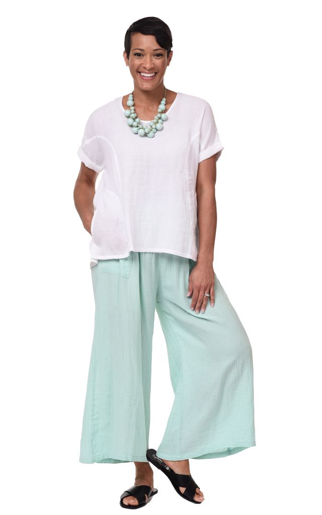 FINAL SALE VCG115 Palazzo Pant in Aqua*