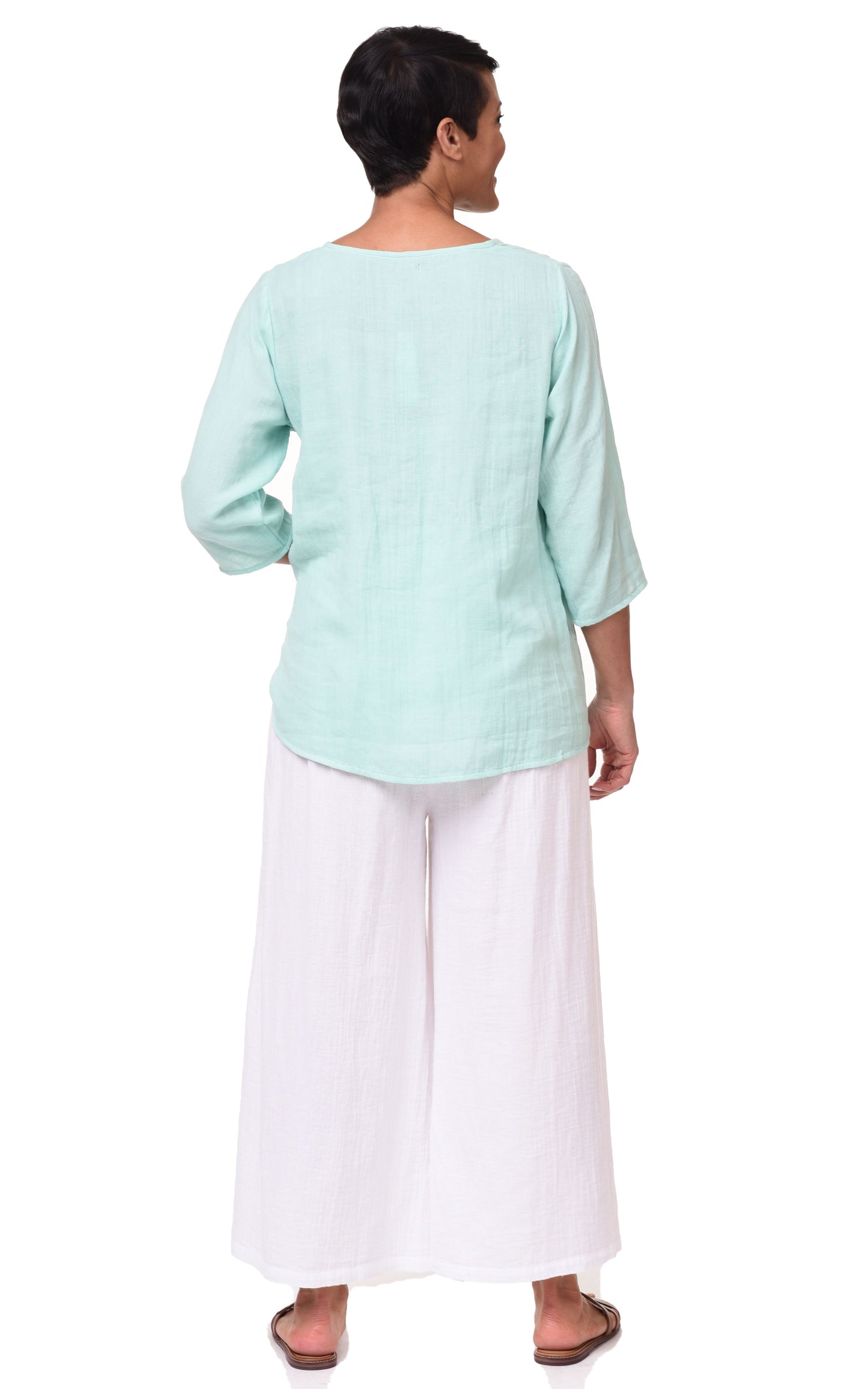 FINAL SALE VCG365 Olga Top in Aqua**