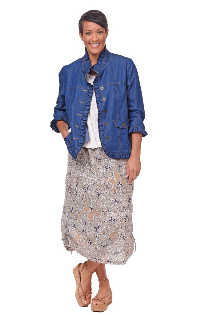 D506 Sterling Ruffle Jacket in Denim