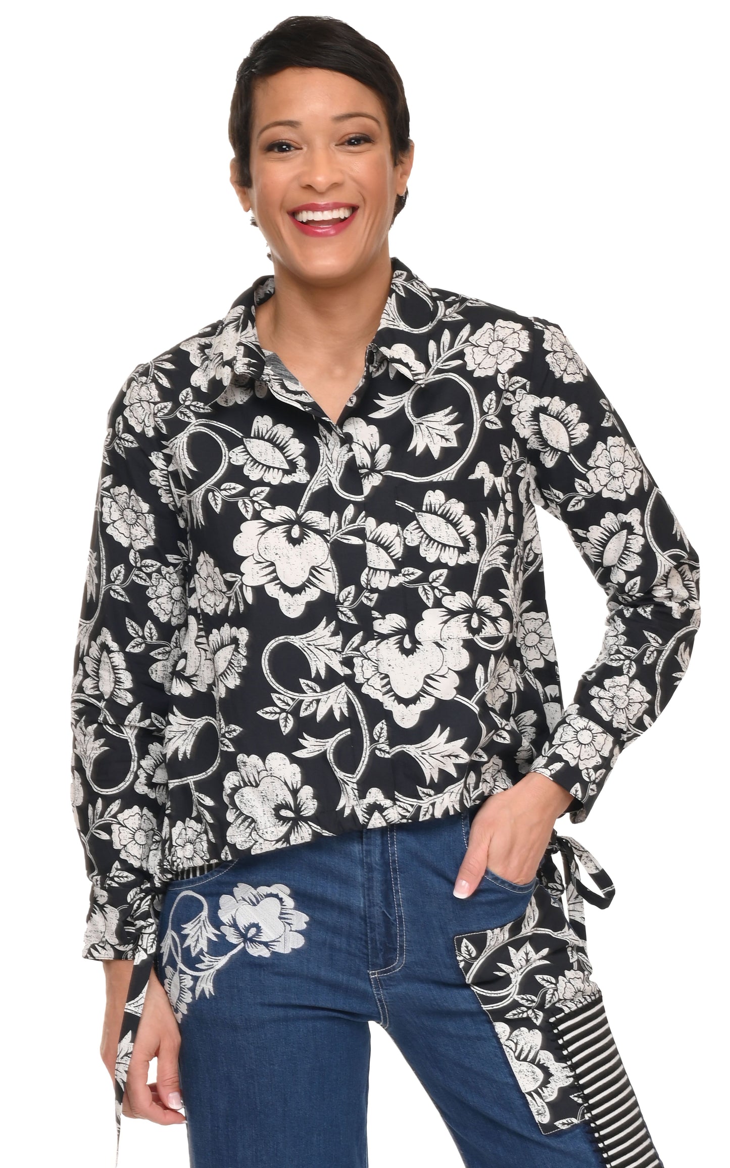 CV1227 Sardinia Blouse in Harvest Floral*
