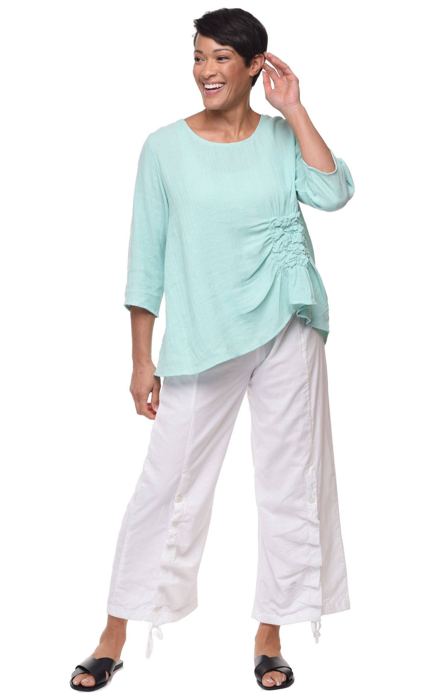FINAL SALE VCG365 Olga Top in Aqua**