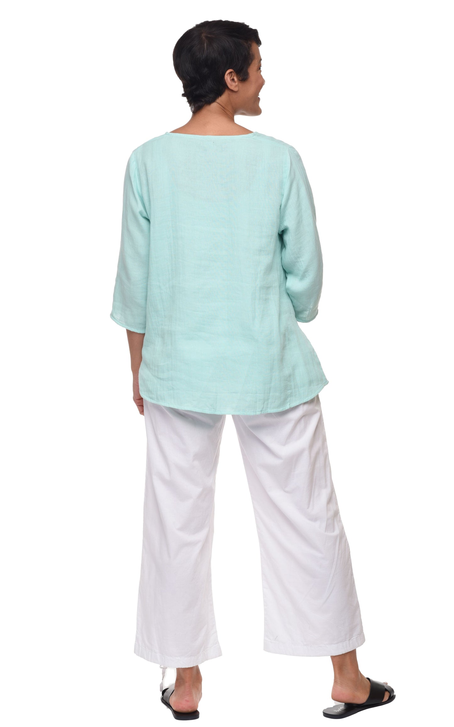 FINAL SALE VCG365 Olga Top in Aqua**