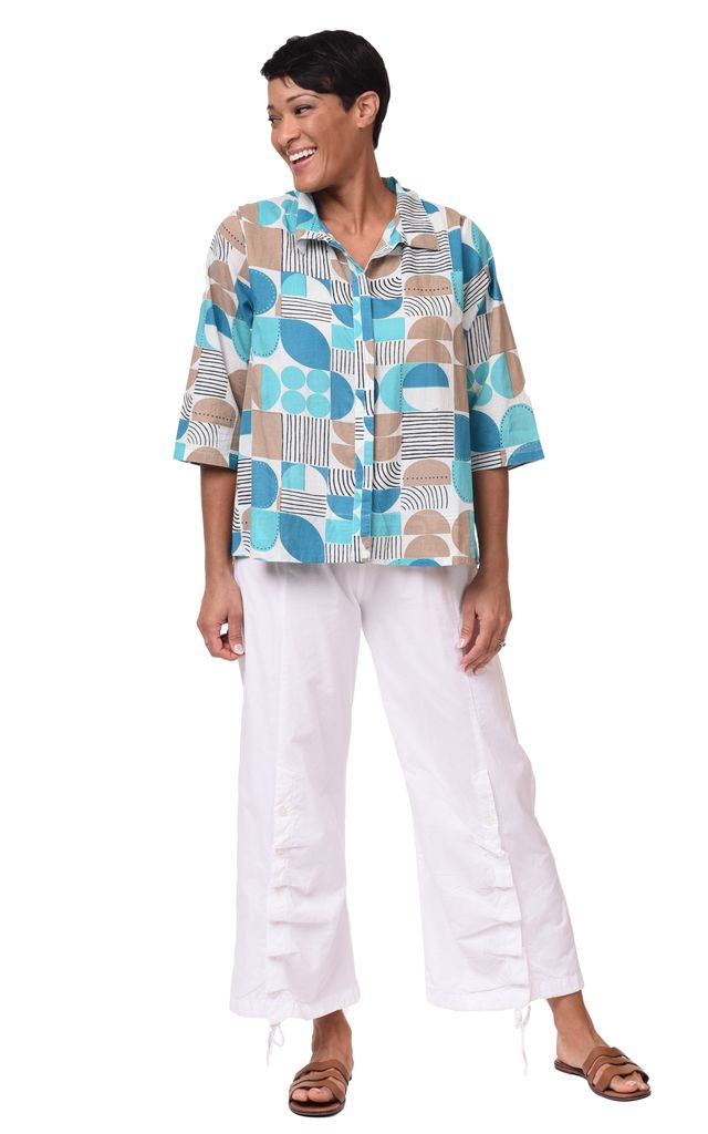 CV855 Grayson Blouse in Geo Candy