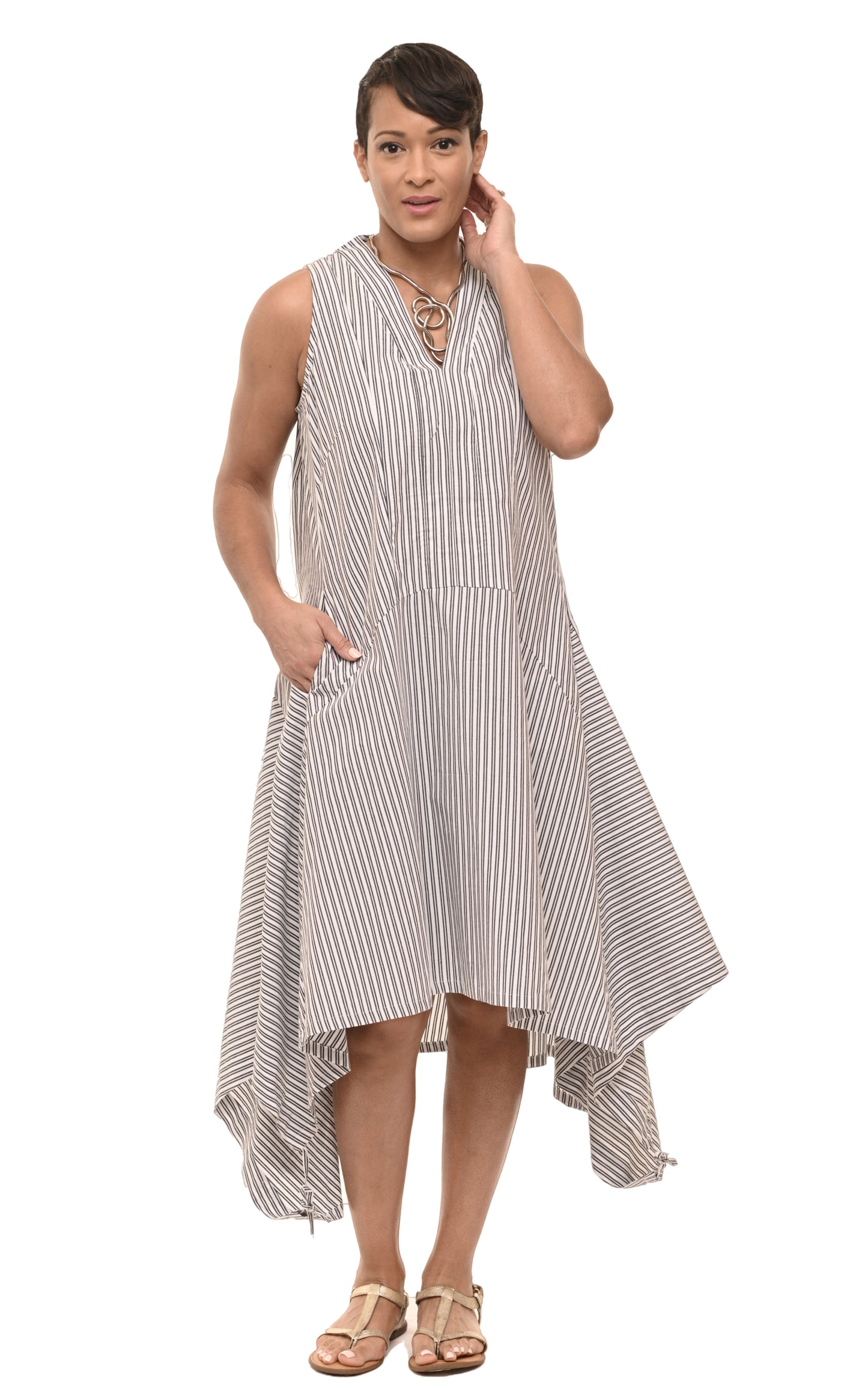 FINAL SALE CV139 Ellis Dress in Wells Stripe*