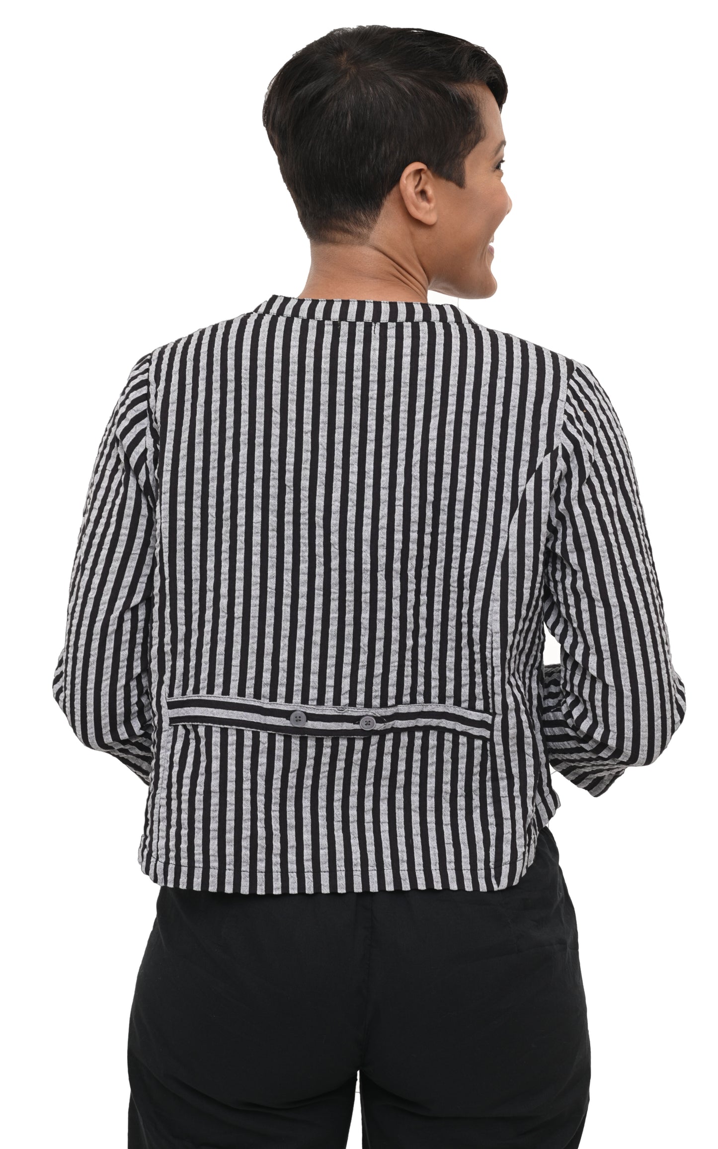 FINAL SALE CV13 Dakota Jacket Top in Harrison Seersucker Stripe*