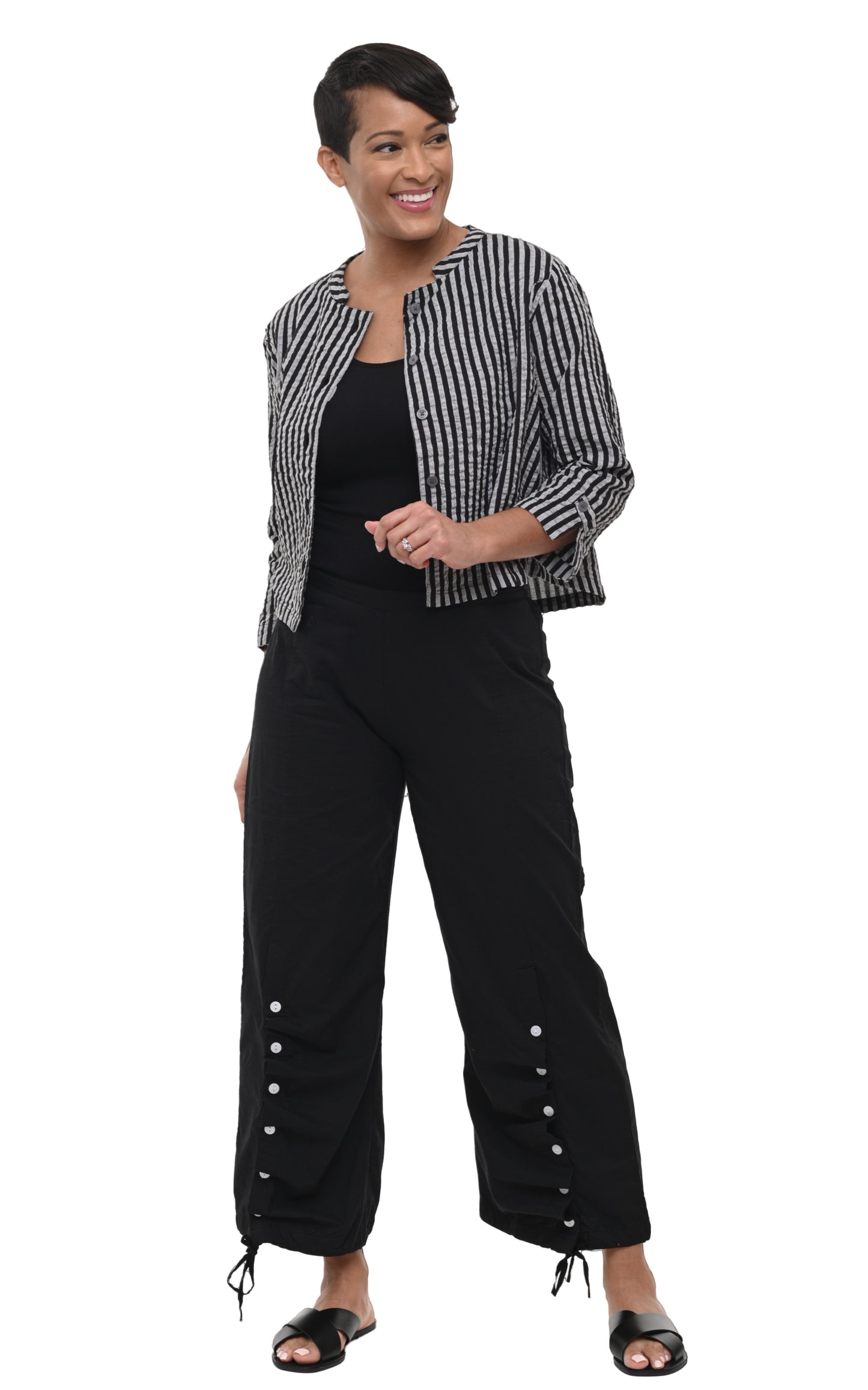 FINAL SALE CV13 Dakota Jacket Top in Harrison Seersucker Stripe*
