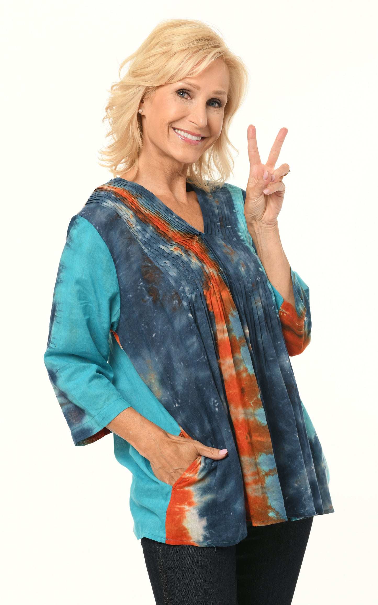FINAL SALE CV181 Sunseeker Top in Capri Tie Dye*