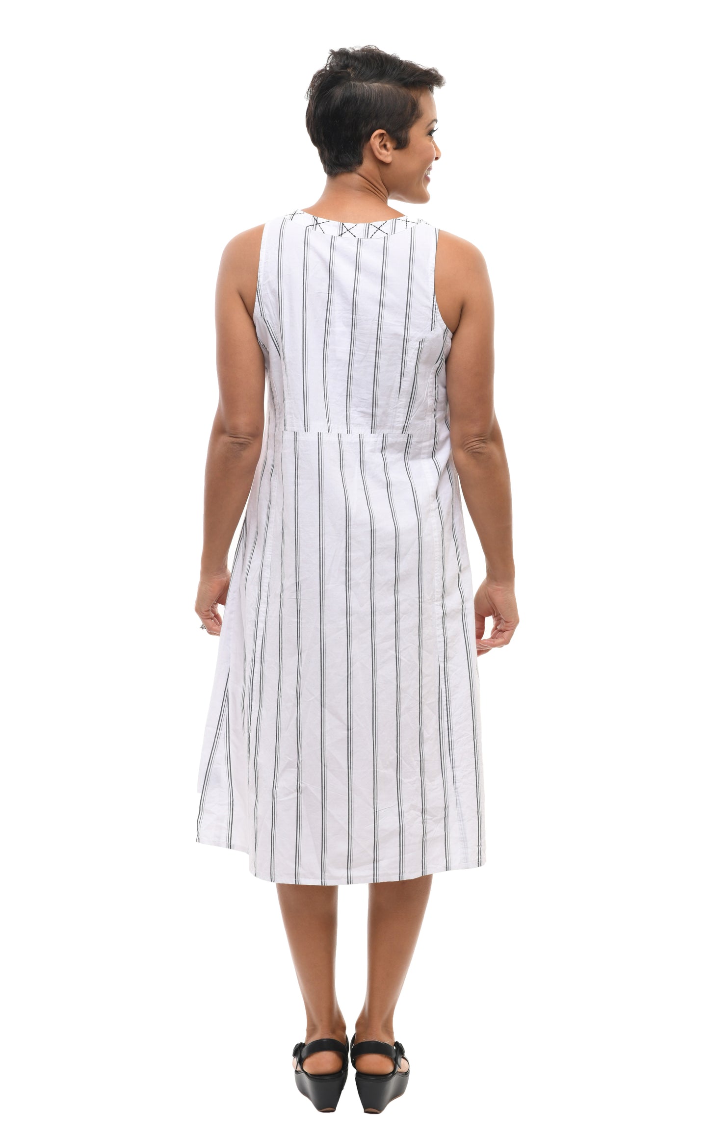 FINAL SALE Victoria Dress in Goldman Stripe*