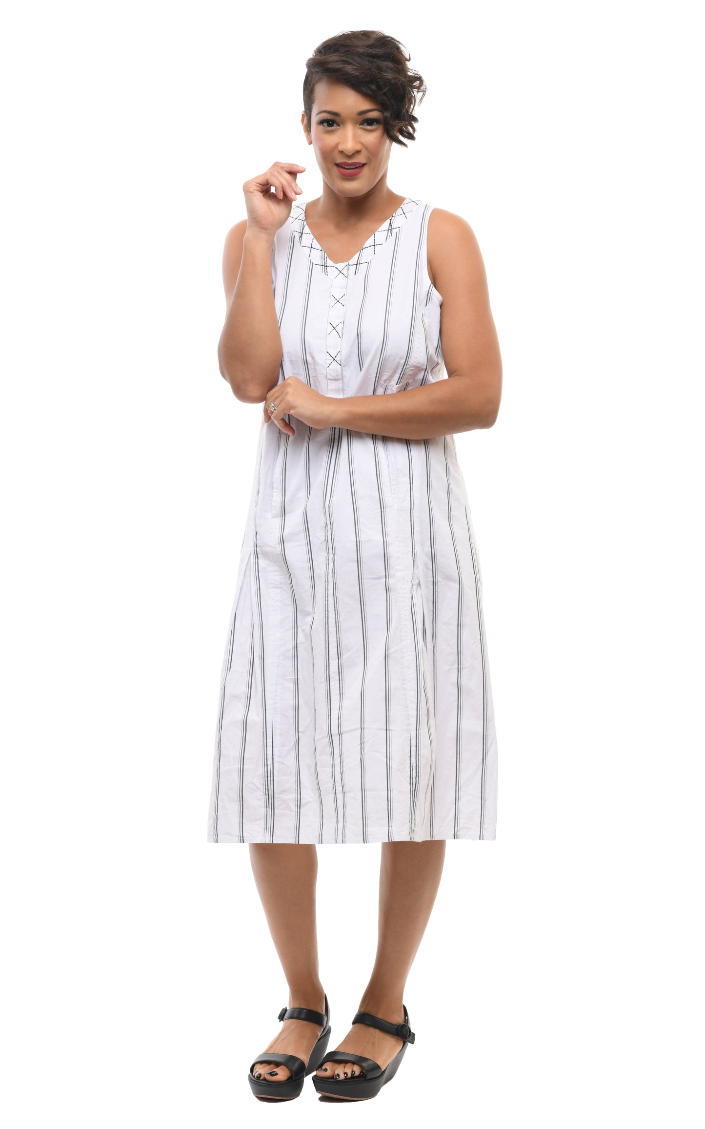 FINAL SALE Victoria Dress in Goldman Stripe*