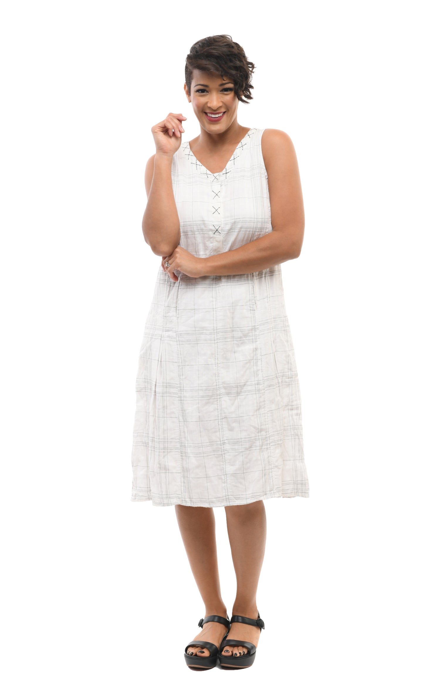 FINAL SALE CV256 Victoria Dress in White Onyx*