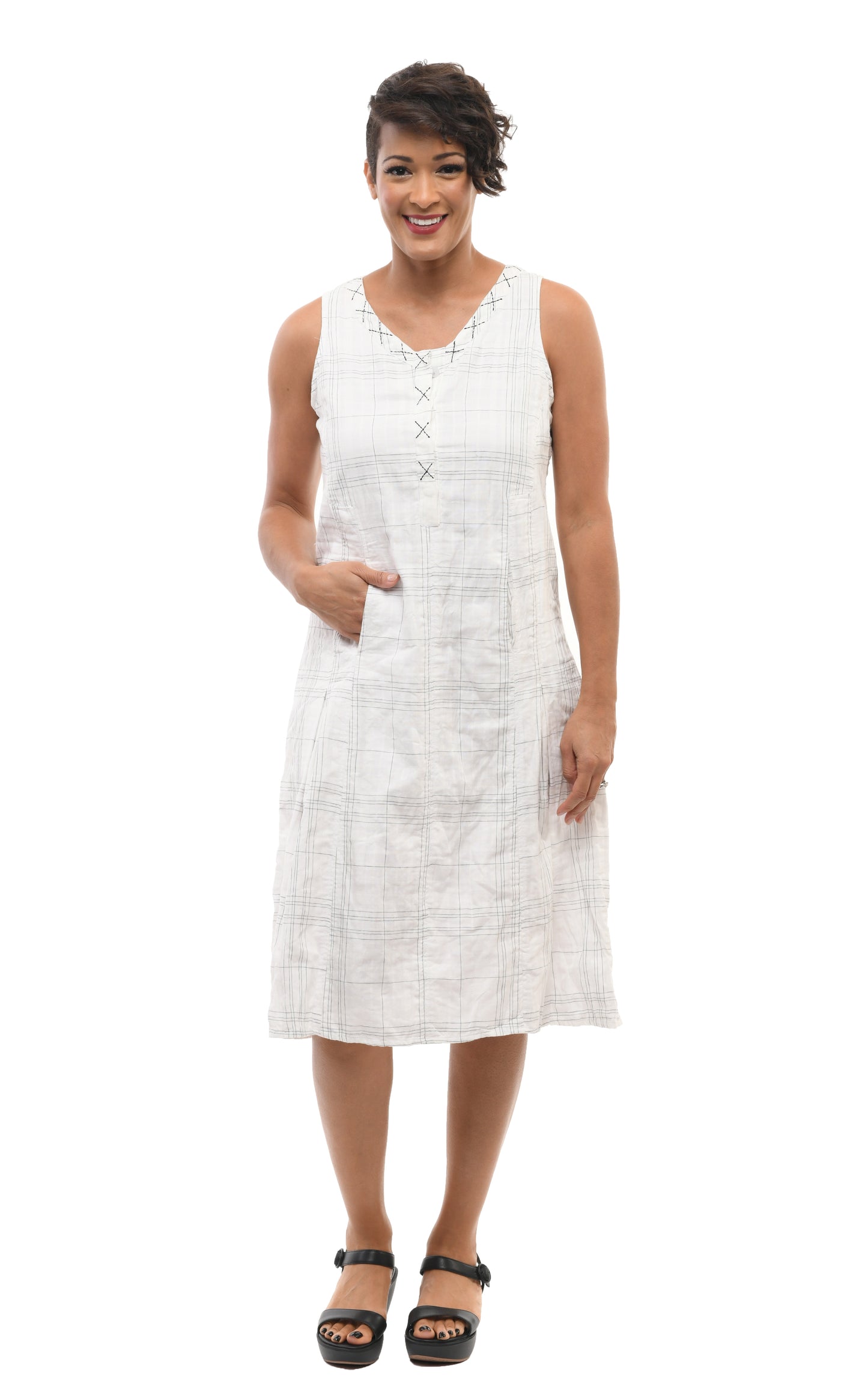 FINAL SALE CV256 Victoria Dress in White Onyx*