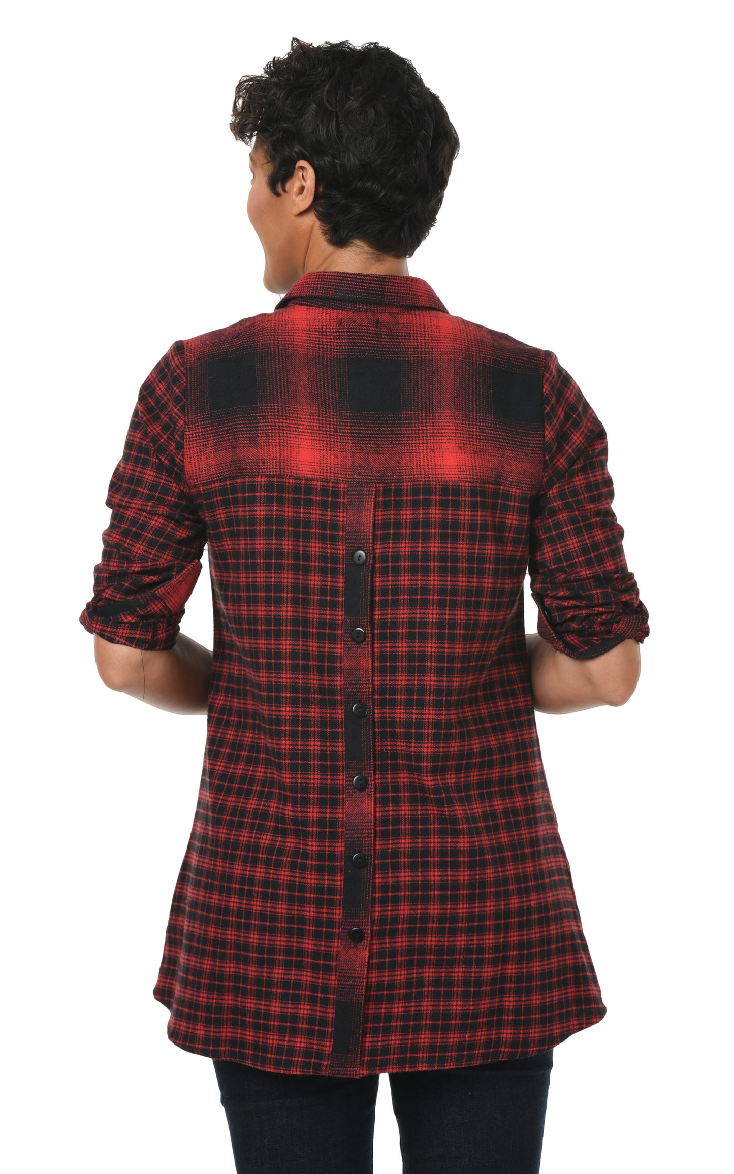 FINAL SALE CV309 Brandi Top in Multi Flannel*