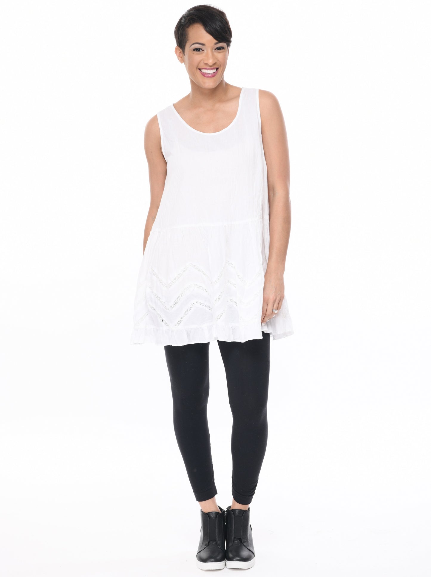 FINAL SALE CV332 Moana Tank in White*