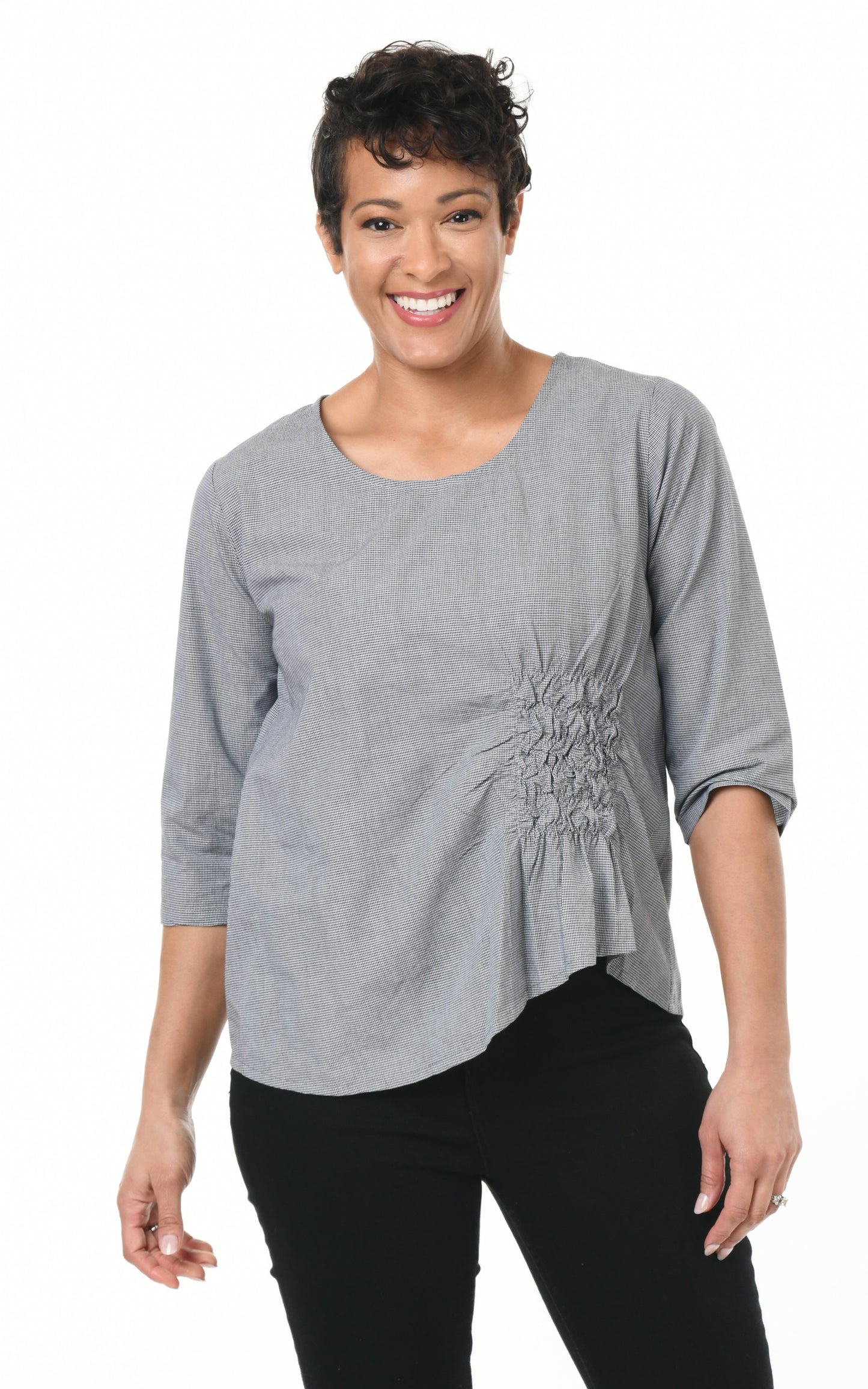 FINAL SALE CV365 Olga Top in Camden Check*