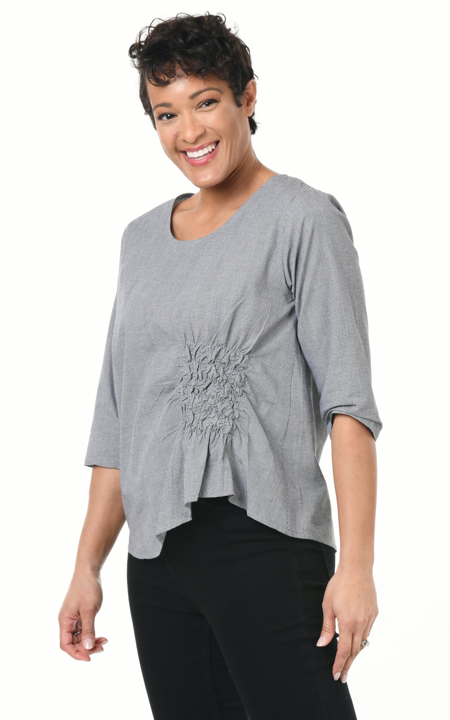 FINAL SALE CV365 Olga Top in Camden Check*
