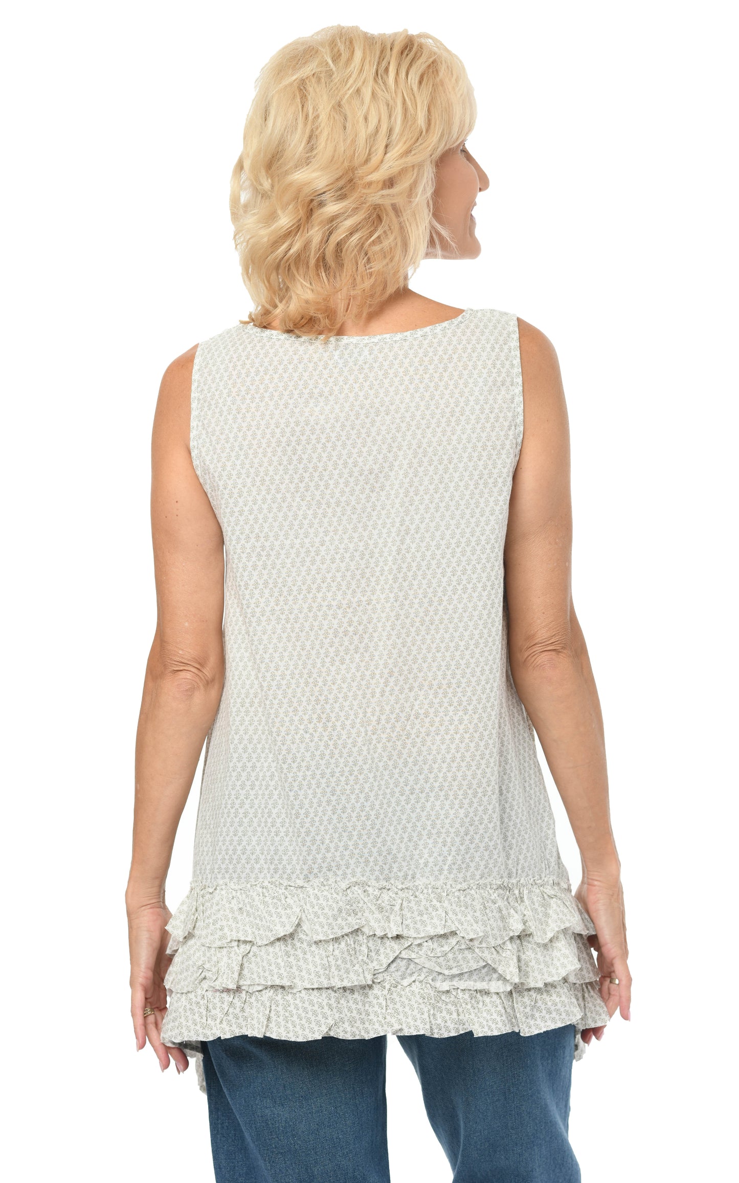 FINAL SALE CV3 Lily Top in Gray Fleurette*