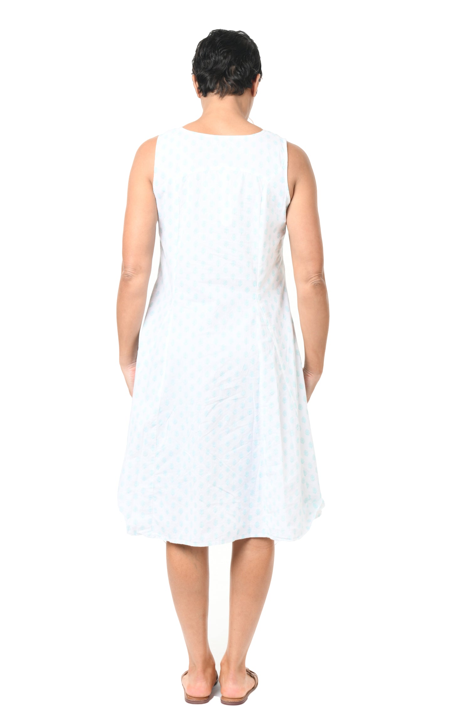 FINAL SALE CV656 Poppie Dress in Aqua Leaf*