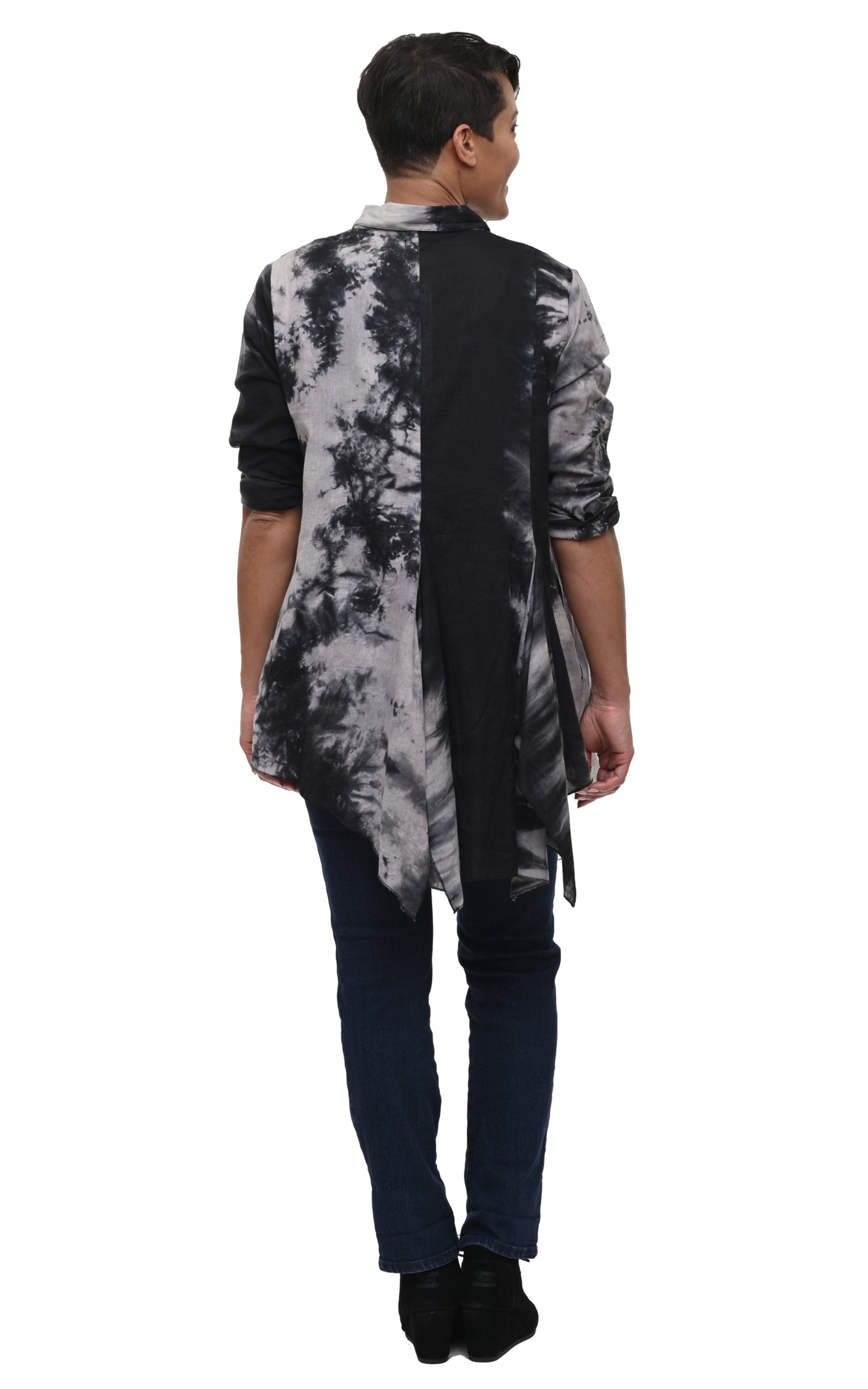 CV732 Mia Button Down Top in Morocco Tie Dye*
