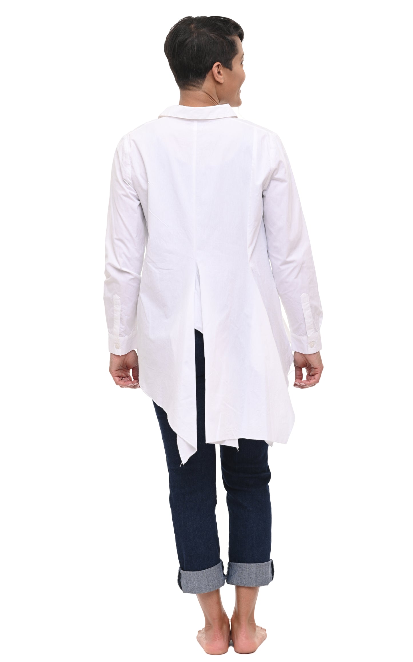 FINAL SALE CV732 Mia Button Down Top in White*