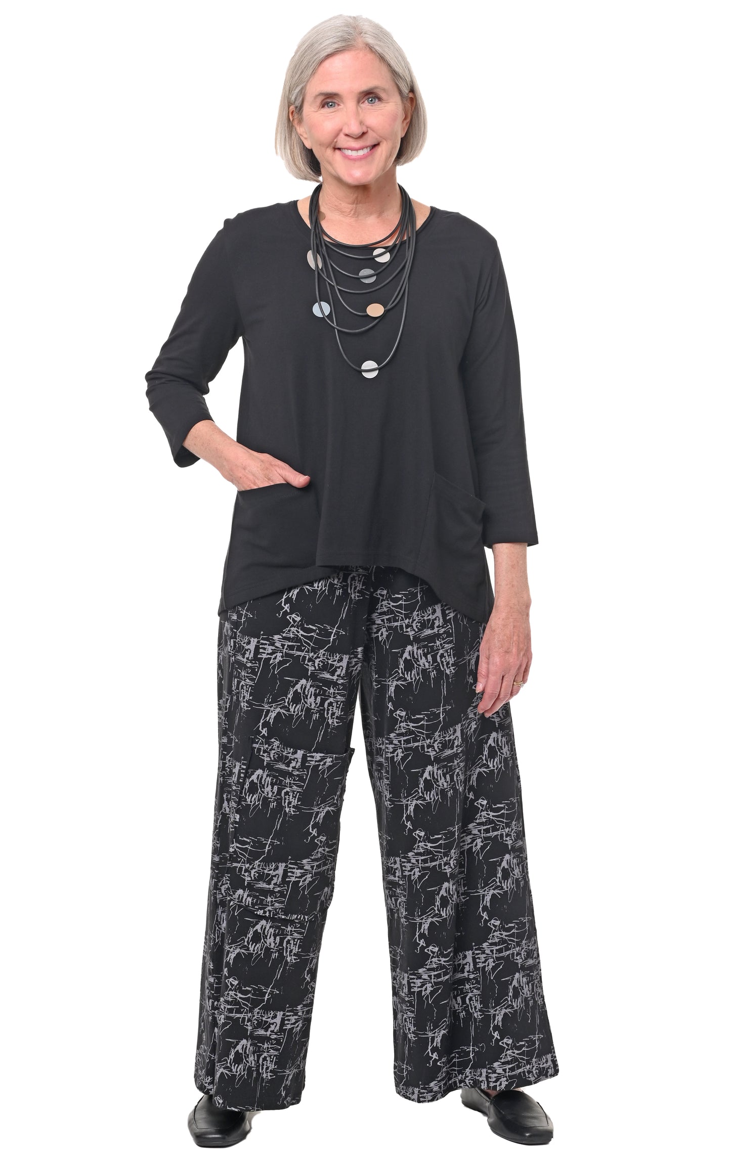 FINAL SALE L127 Ariella Pant in Black Etching*
