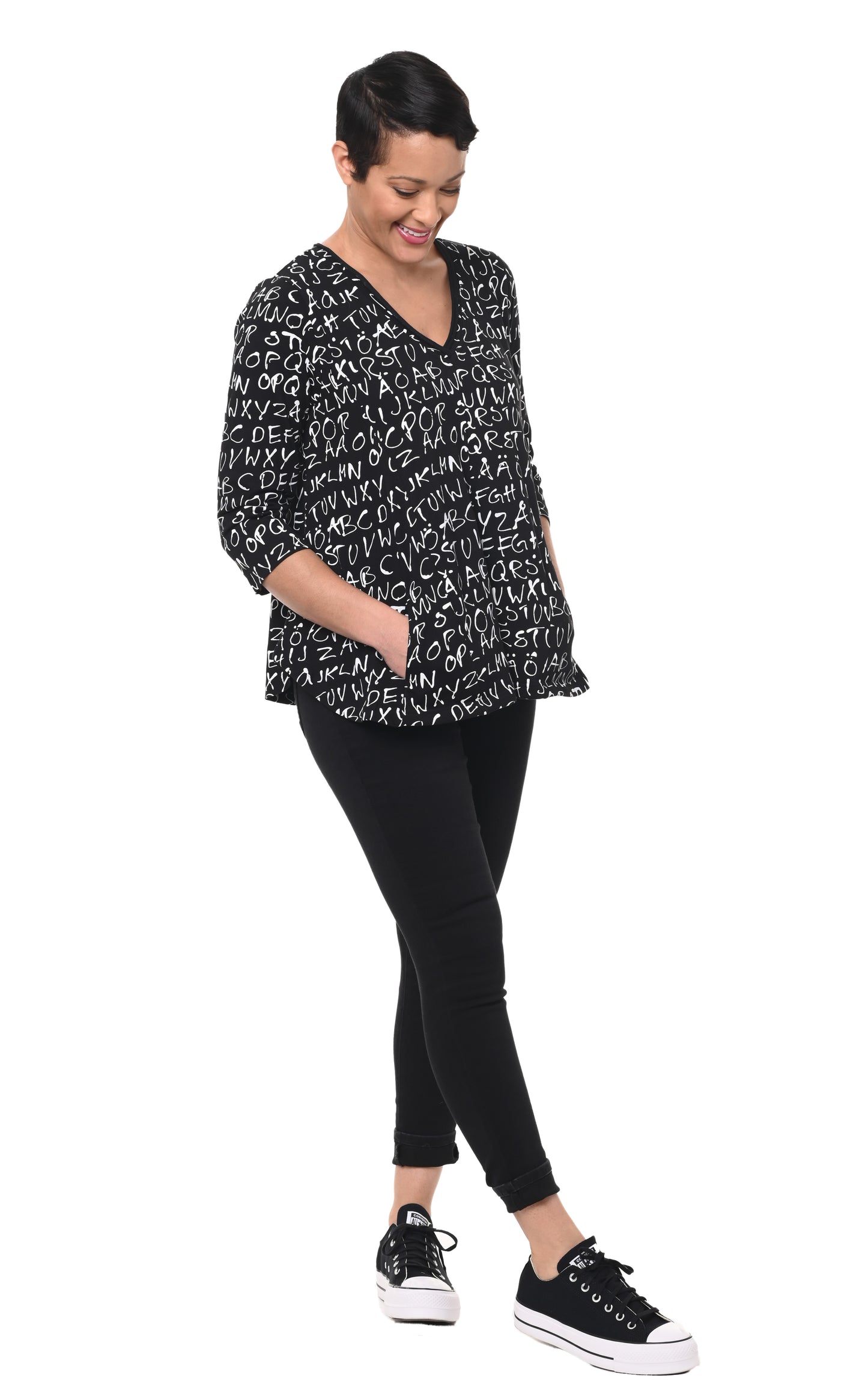 FINAL SALE L708 Willa in Black Alphabet*