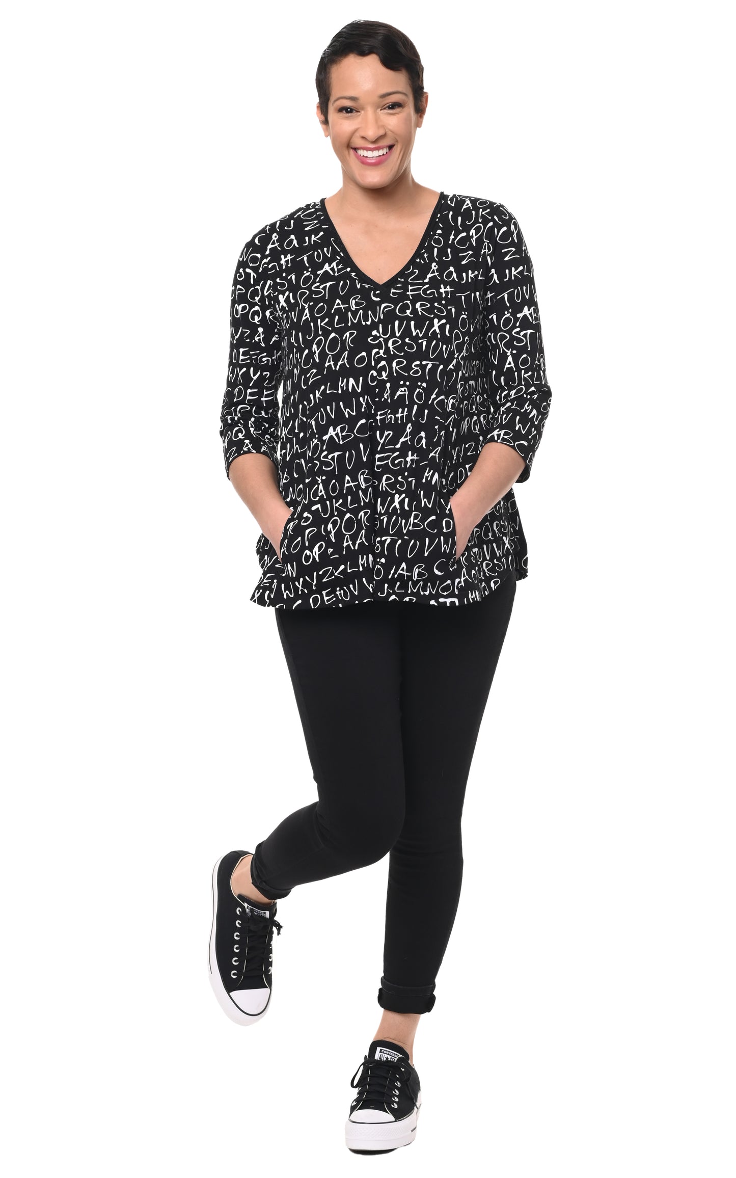 FINAL SALE L708 Willa in Black Alphabet*