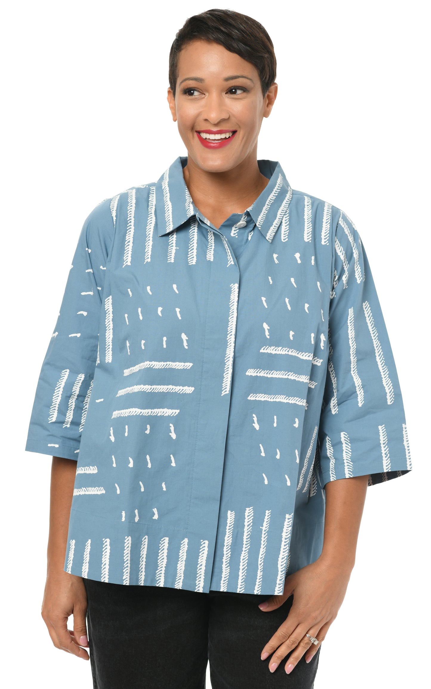 FINAL SALE SDC334 Alice Top in Spa Blue Sand Dunes*