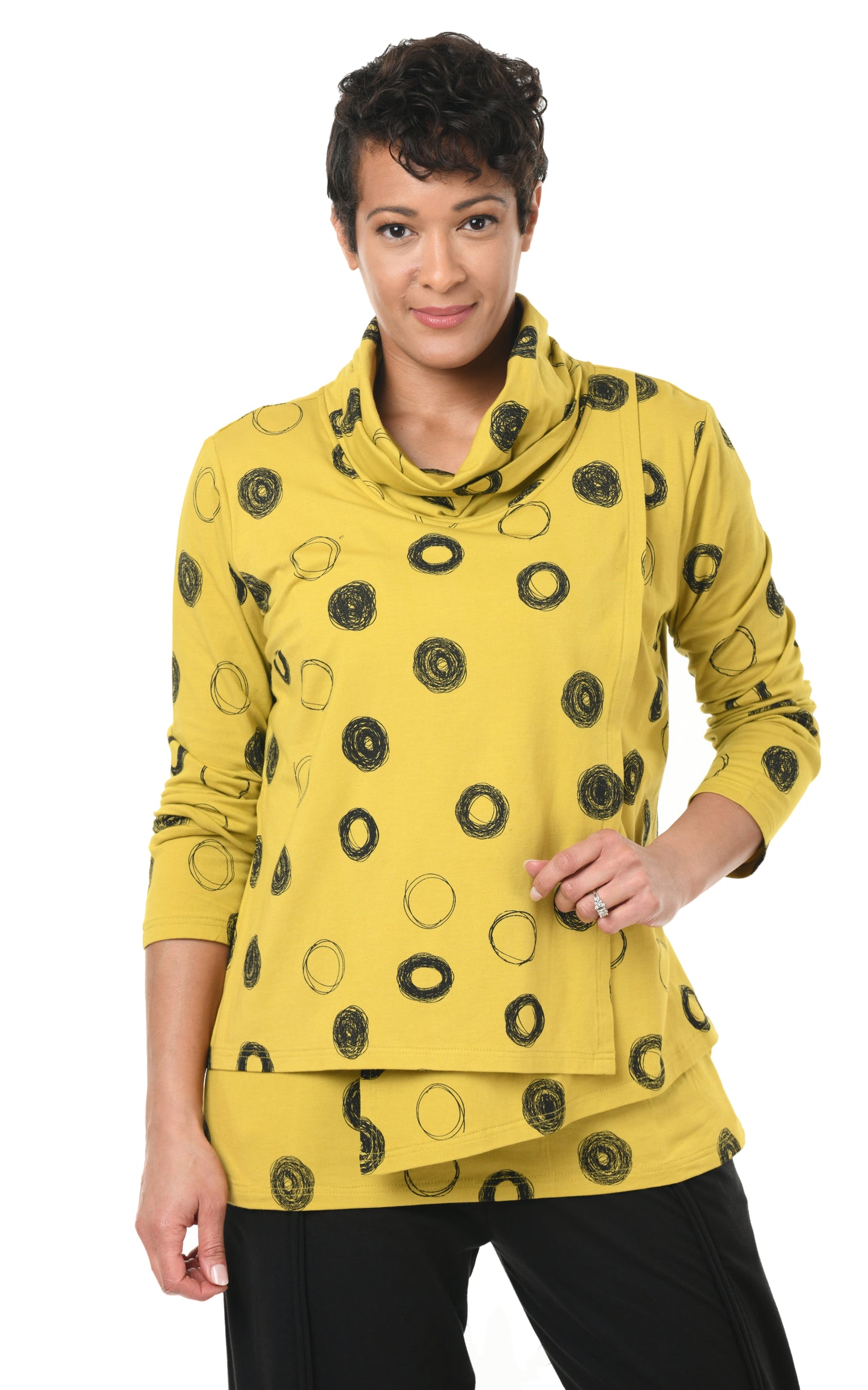 FINAL SALE SDM152 Bristol Top in Moss Crazy Circles