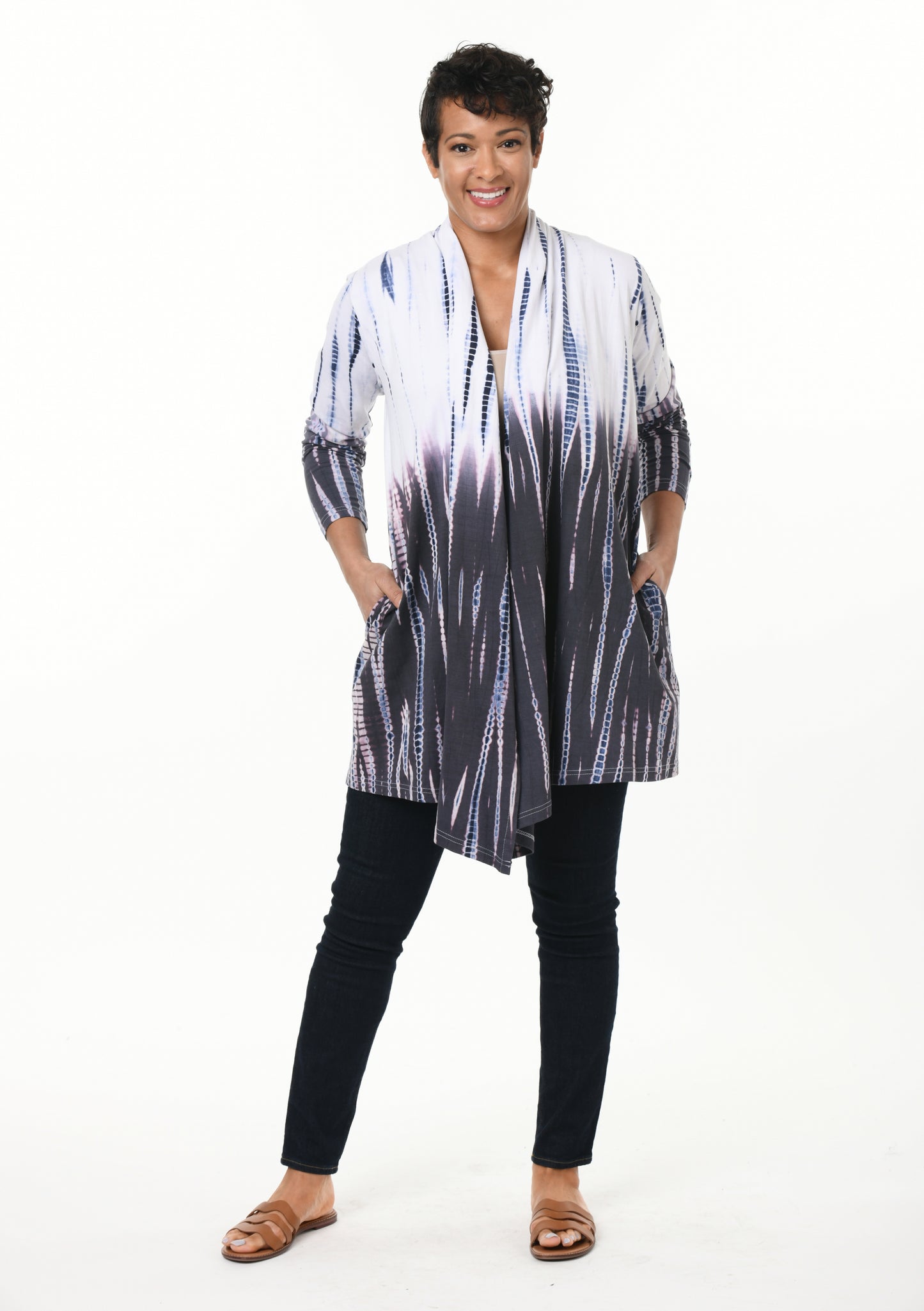 FINAL SALE SDM433 Bessie Cardigan in Barbados Blue