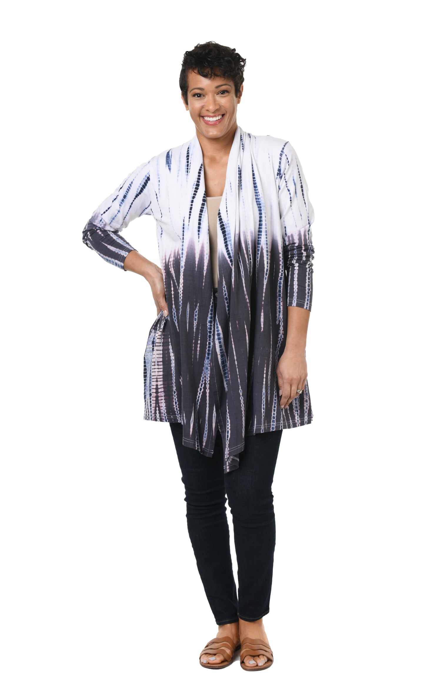 FINAL SALE SDM433 Bessie Cardigan in Barbados Blue