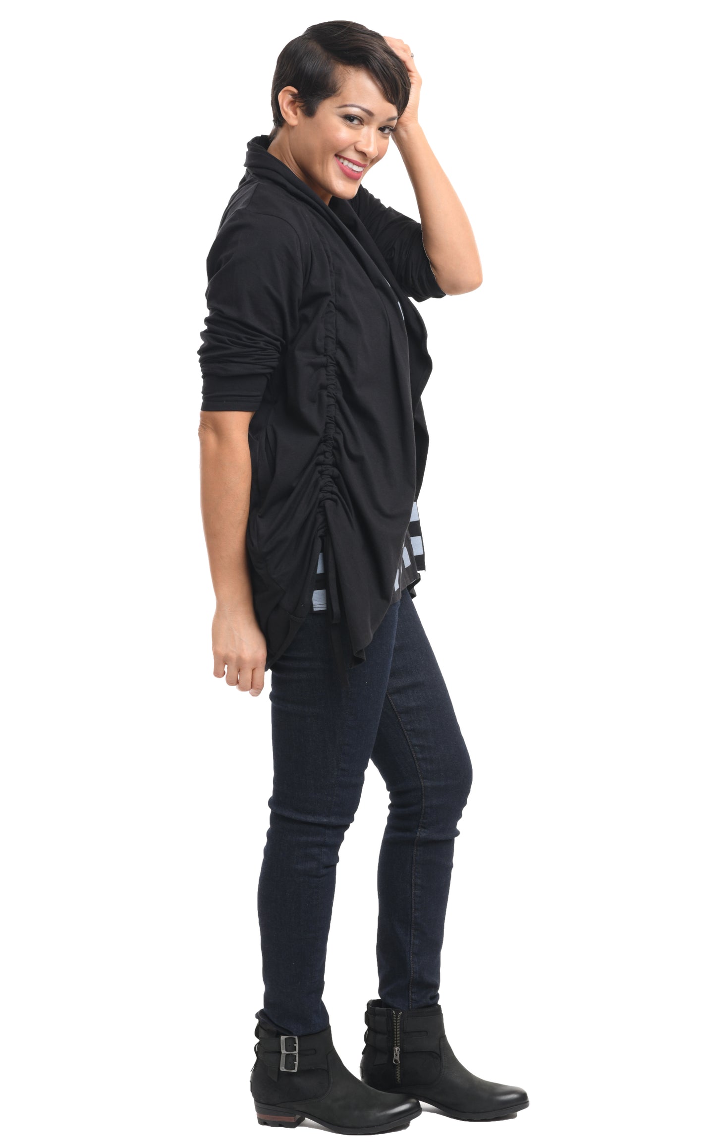 FINAL SALE SDM616 Ryder Cardigan in Black by Snapdragon & Twig*