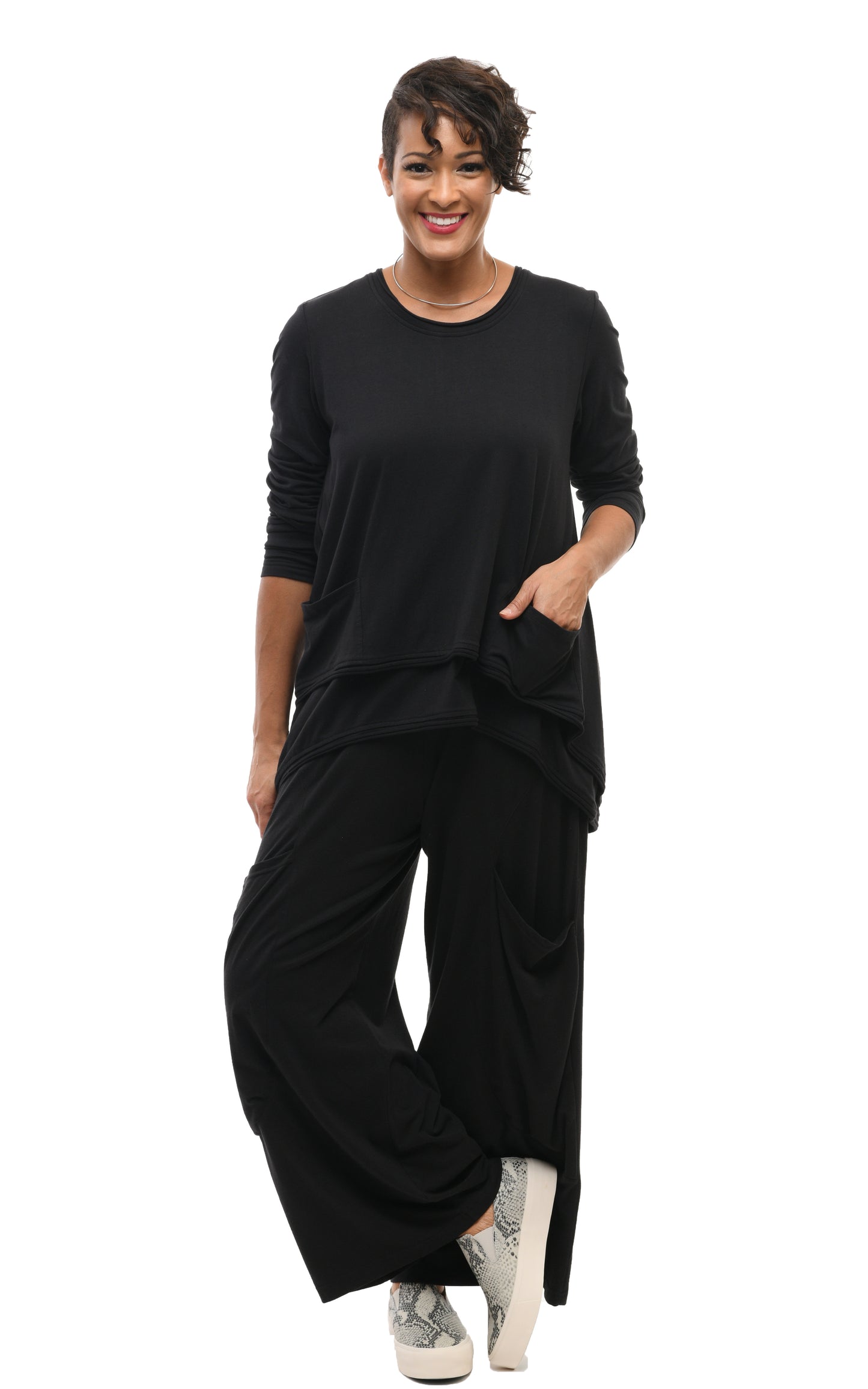 FINAL SALE SDM126 Portia Pant in Solid Black*